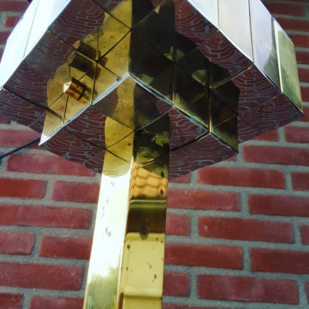 Zeldzame vintage '70 hanglamp 120x60x20cm