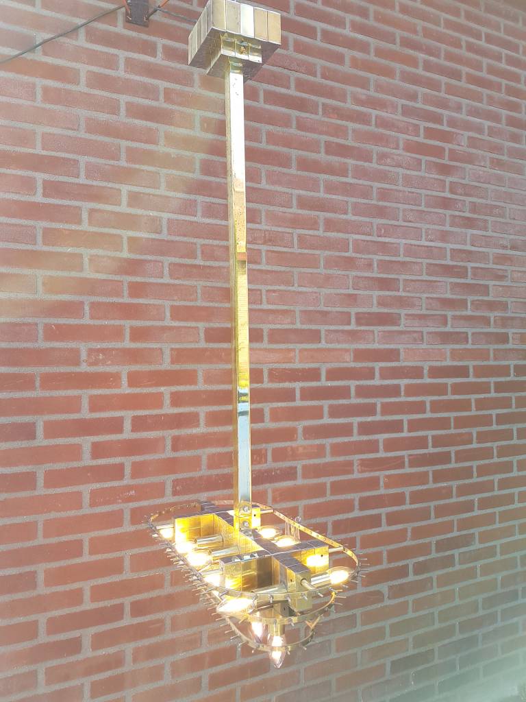 Zeldzame vintage '70 hanglamp 120x60x20cm