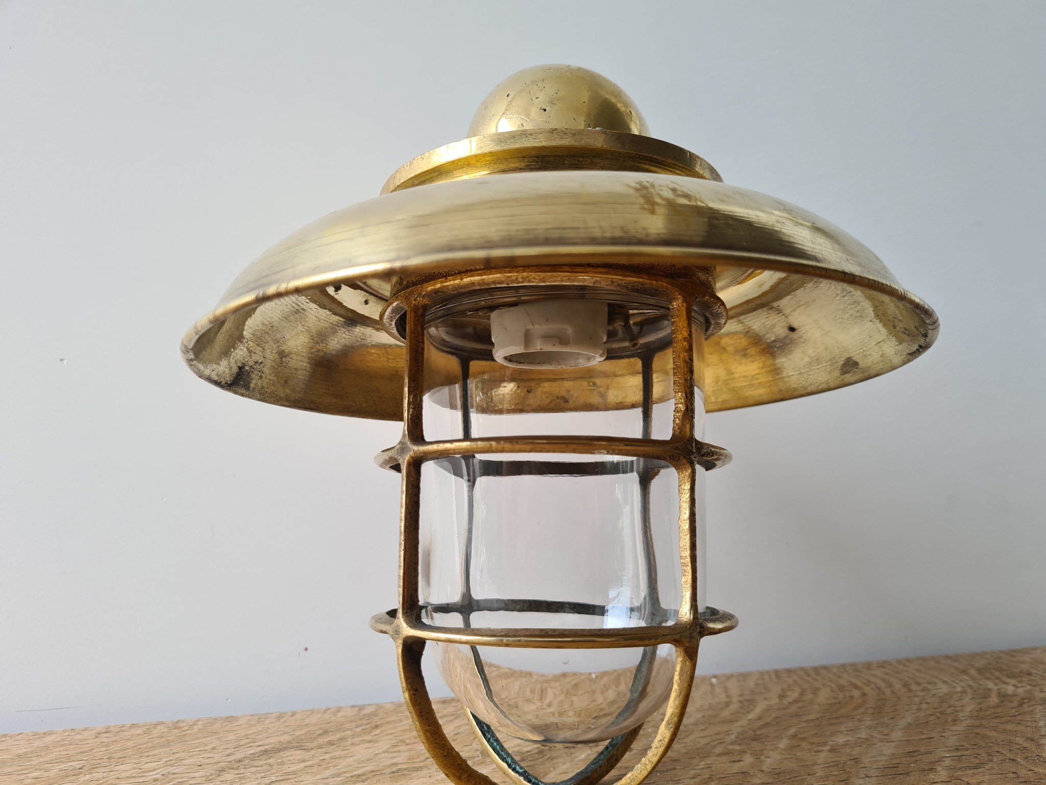 Messing scheepslamp wandlamp