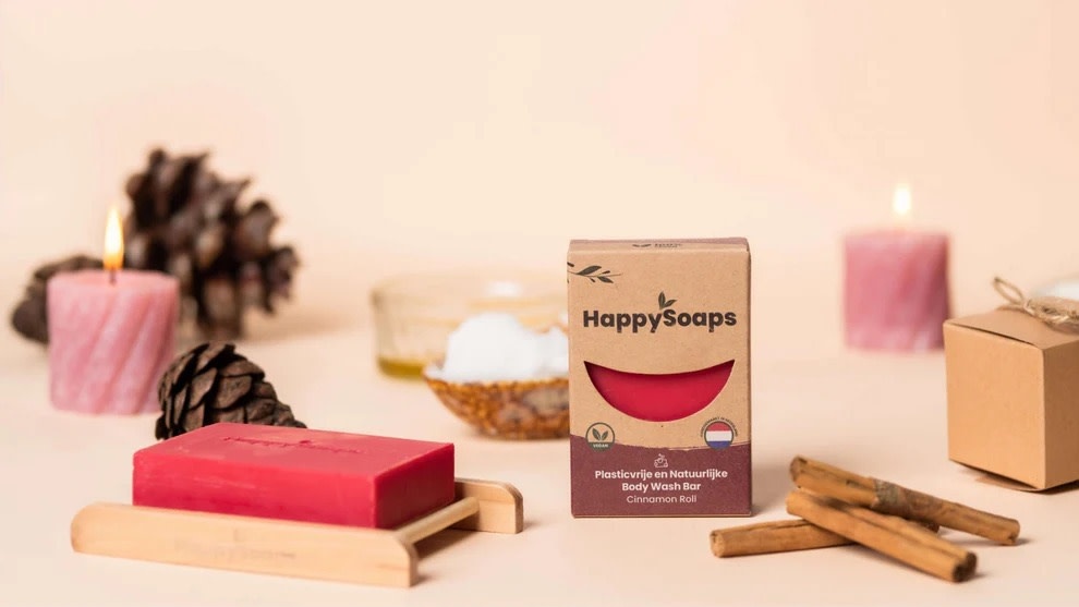 Happy Soaps Body Wash Bar - Cinnamon Roll