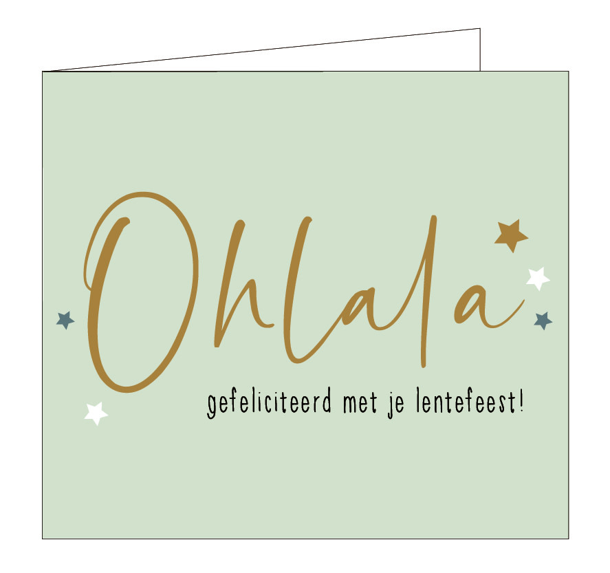 Wenskaart Ohlala, gefeliciteerd met je lentefeest !