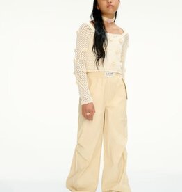 Les Coyote De Paris Coated Cotton Parachute Pants Straw