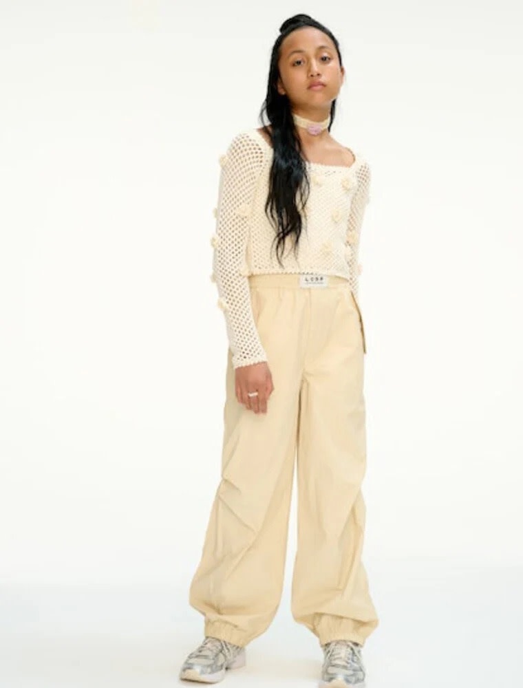 Les Coyote De Paris Coated Cotton Parachute Pants Straw