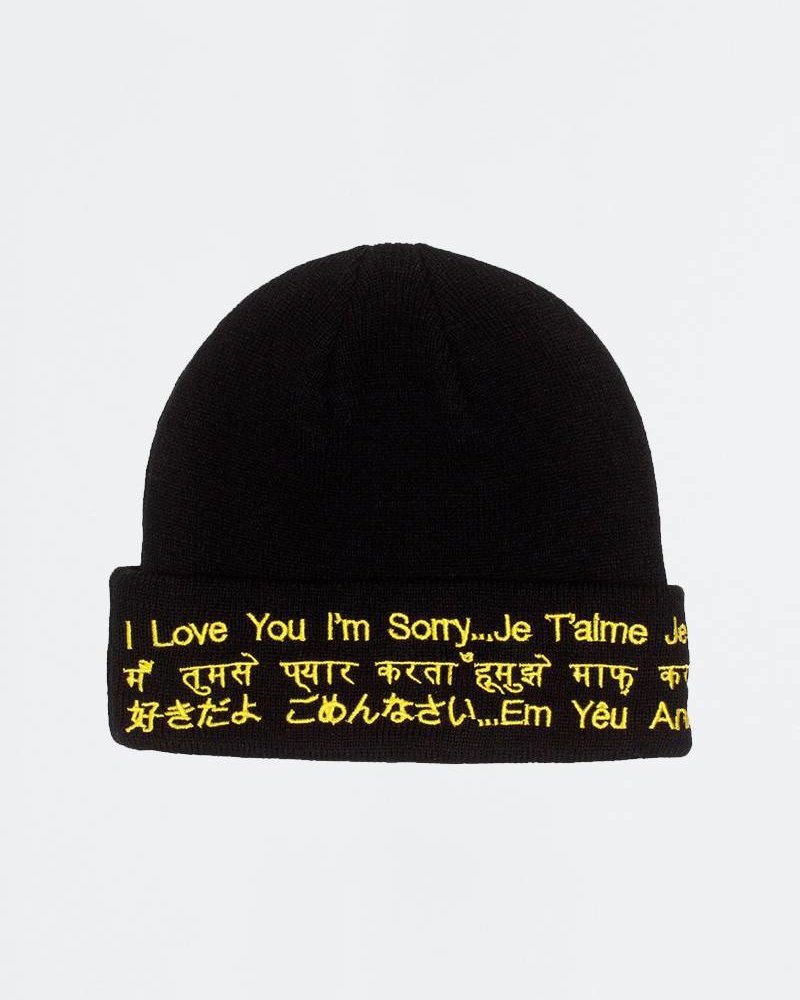 Fucking Awesome Fucking Awesome ILY Im Sorry Beanie Black/Yellow