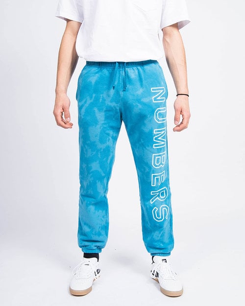 Numbers Edition Numbers Outline Wordmark Fleece Bottoms Indigo Tie Dye