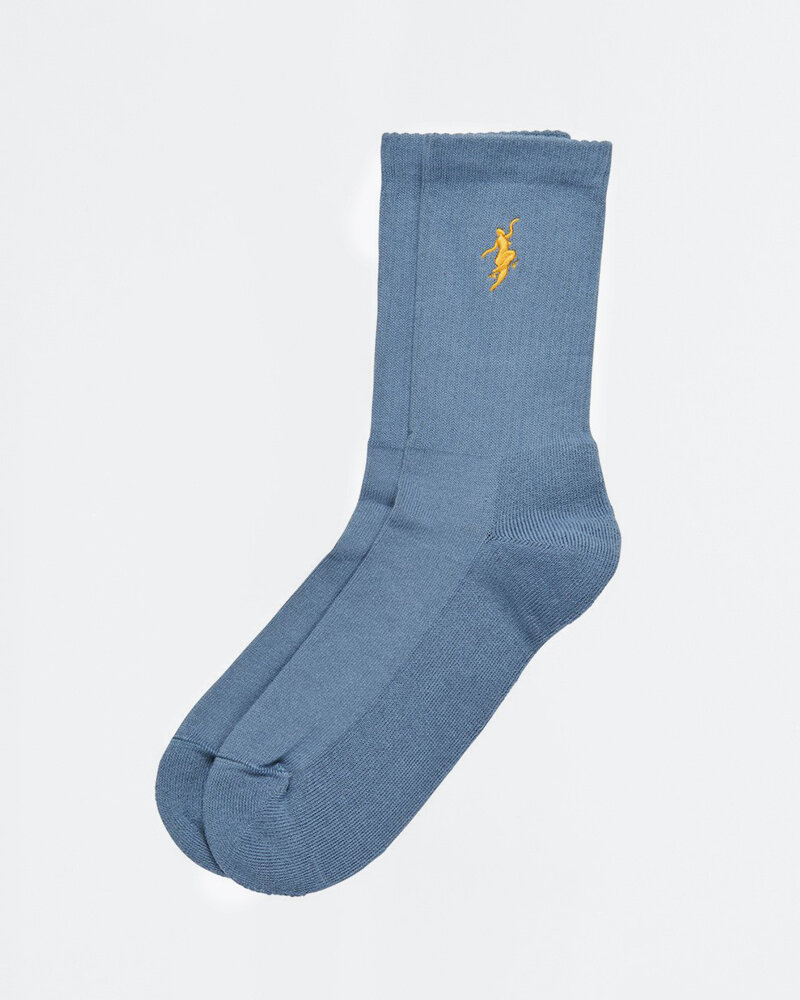 Polar Polar No Comply Socks Slate Blue/Yellow