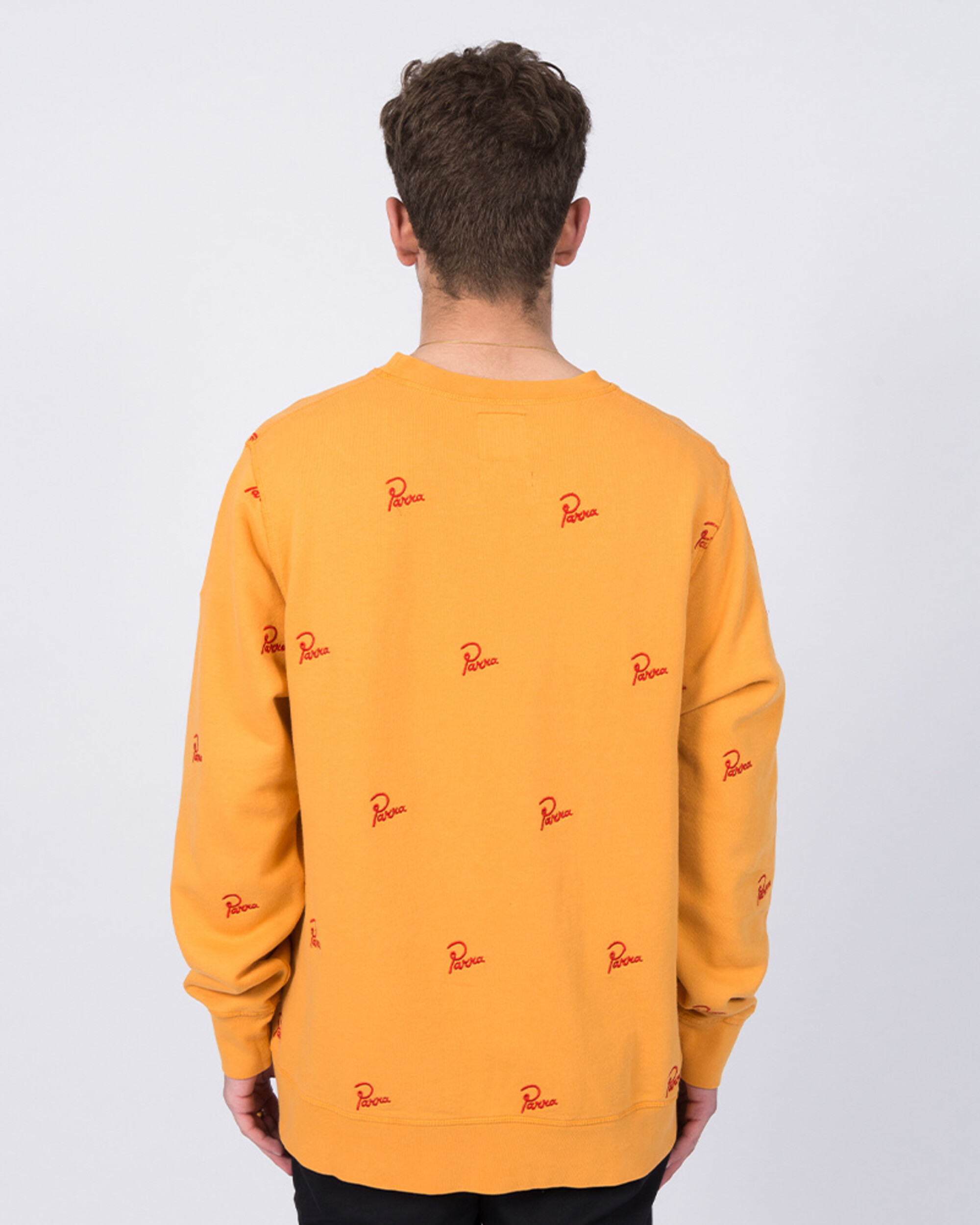Parra Signature Allover Crewneck Overdyed Gold Yellow