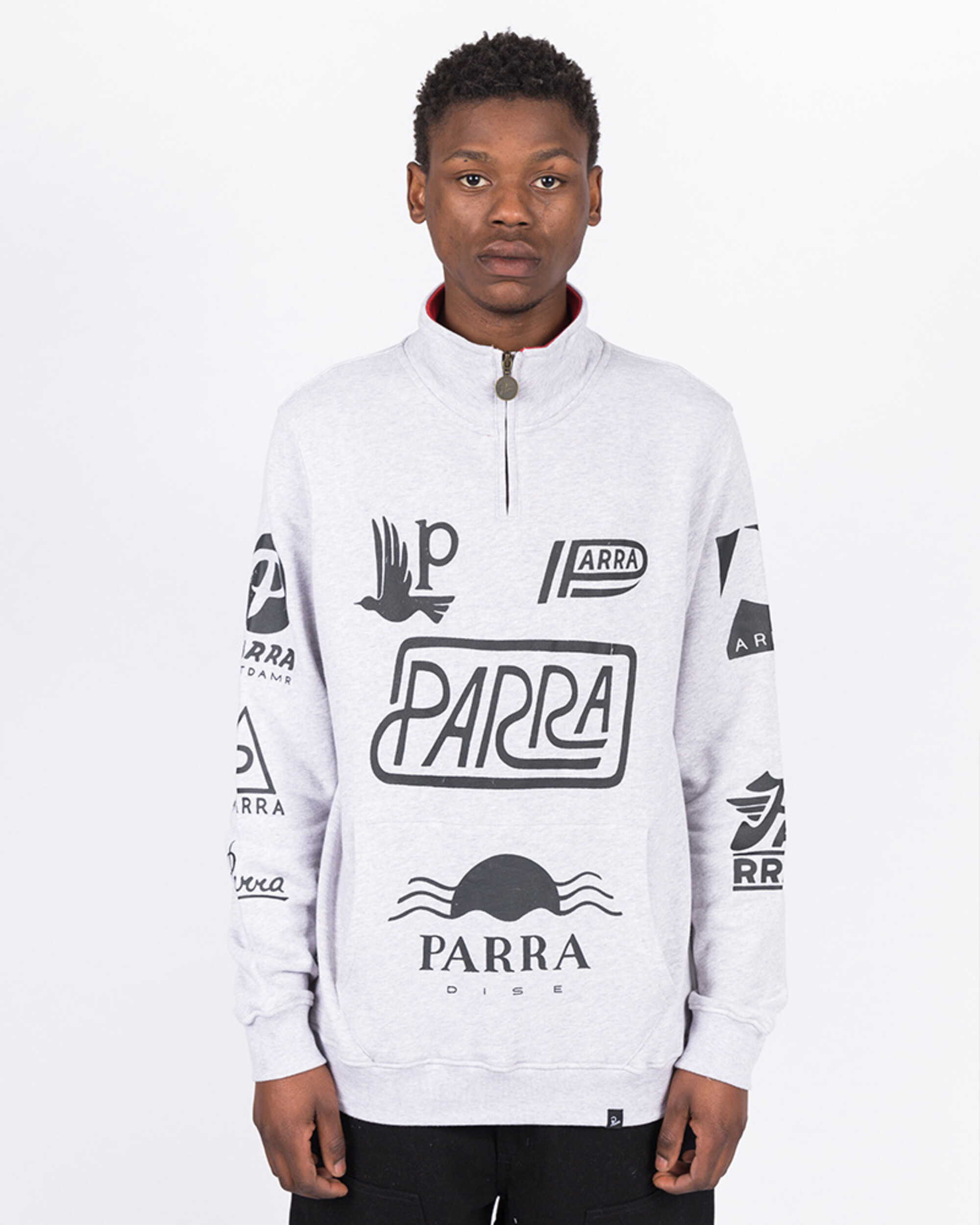 Parra Sponsored Quarterzip Ash Gray