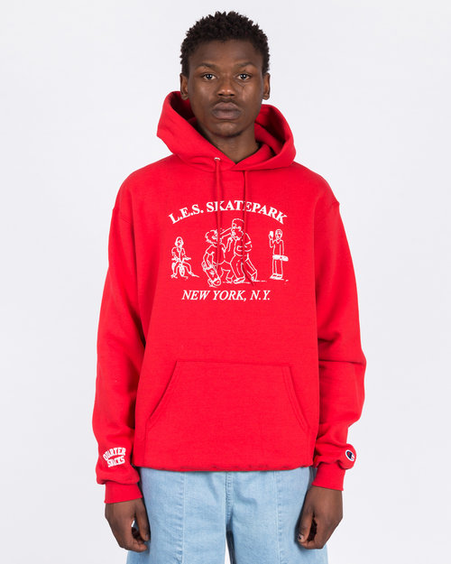 Quartersnacks Quartersnacks LES Skatepark Champion Hoodie Red
