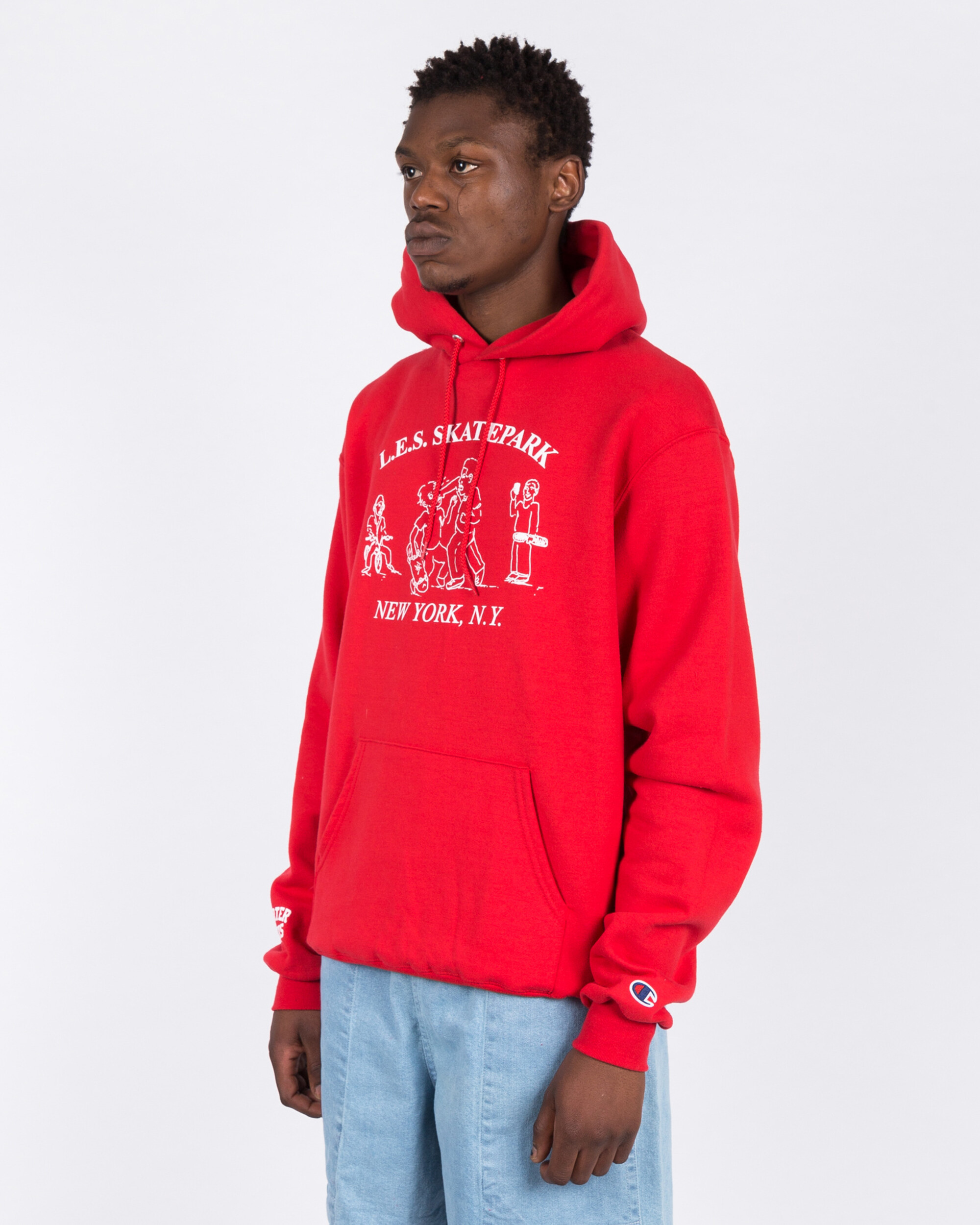 Quartersnacks LES Skatepark Champion Hoodie Red