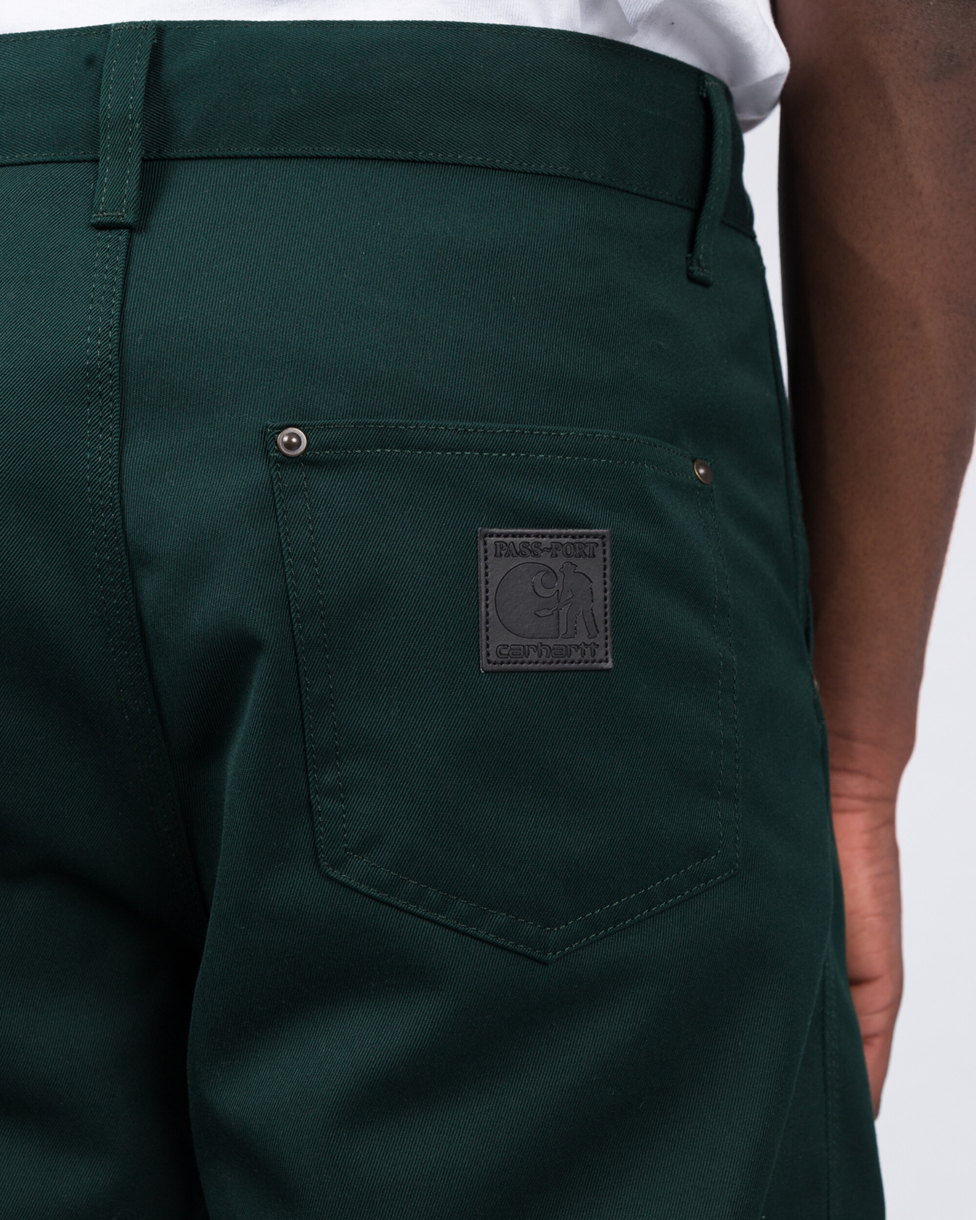 Carhartt X Passport Pall Pant Passport Bottle Green Stone Washed