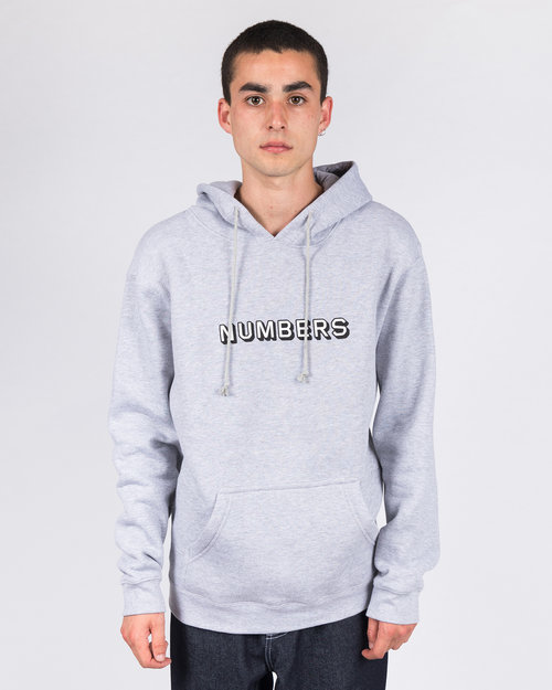 Numbers Edition Numbers Edition Hoodie EMB 3D Wordmark Fleece Hoodie Athletic Heather
