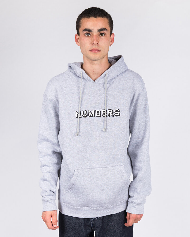 Numbers Edition Numbers Edition Hoodie EMB 3D Wordmark Fleece Hoodie Athletic Heather