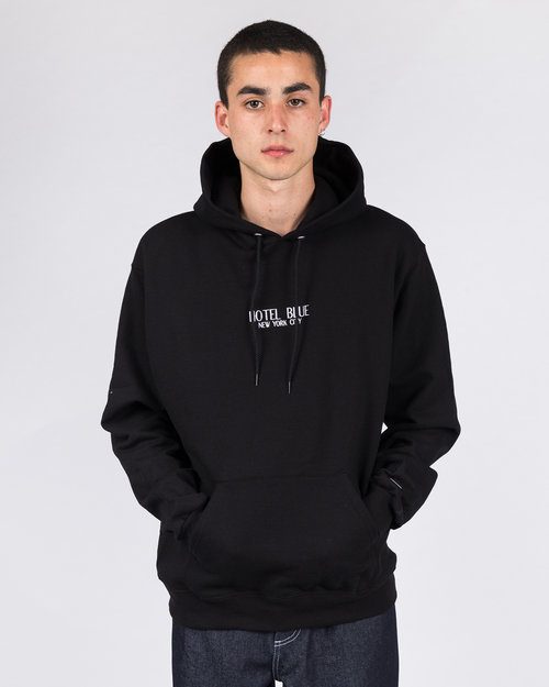 Hotel Blue Hotel Blue Embroidered Logo Champion Hoodie Black