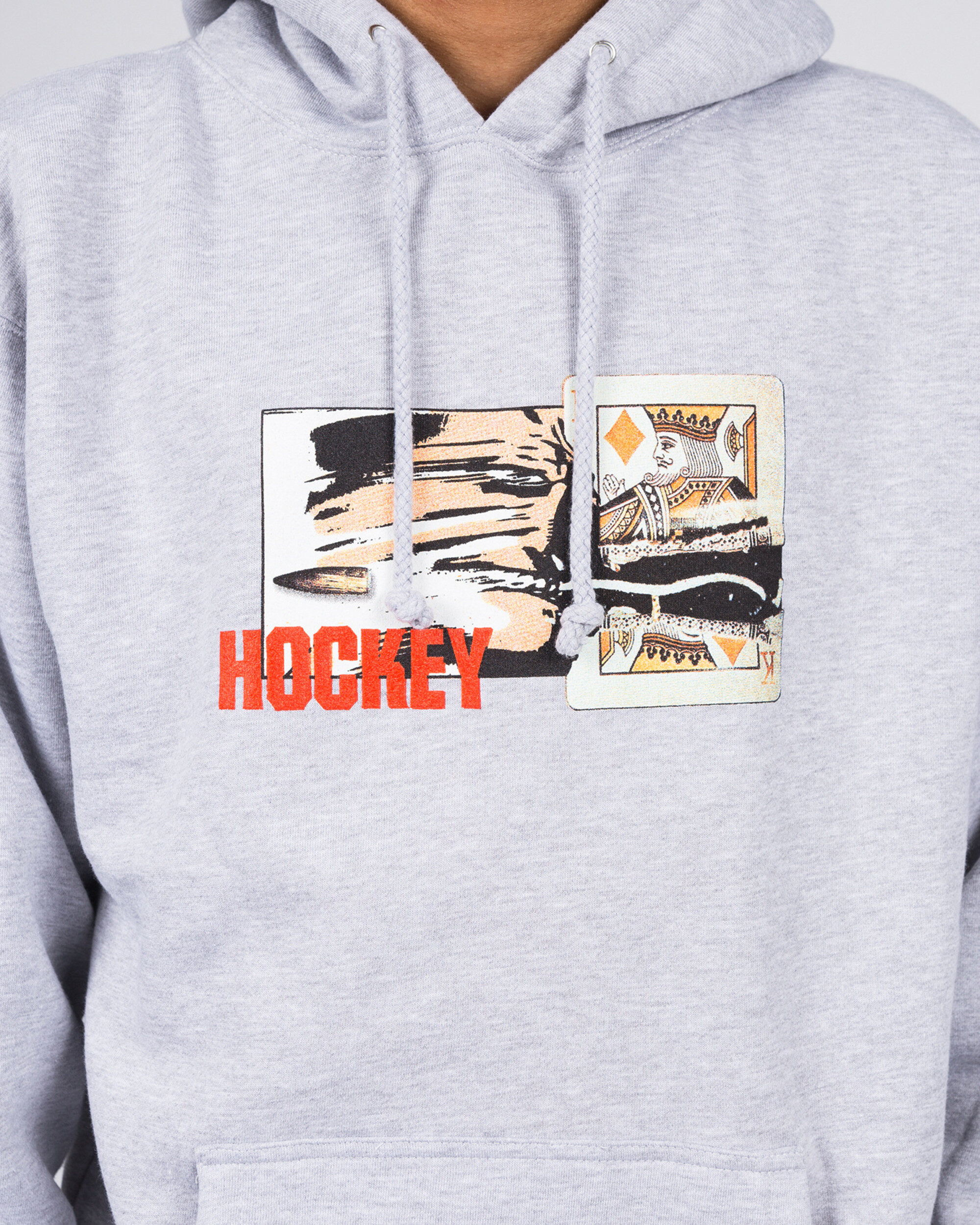 Hockey King Cut Hoodie Grey