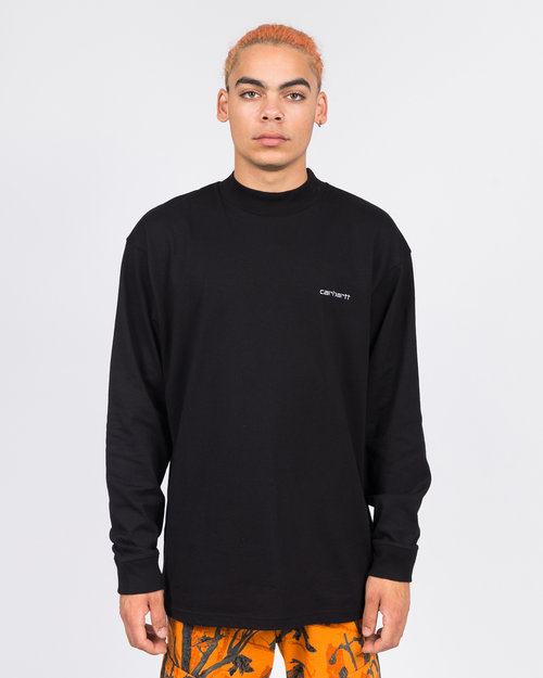 Carhartt Carhartt Longsleeve Mockneck Script Embrodery t-shirt Black/White