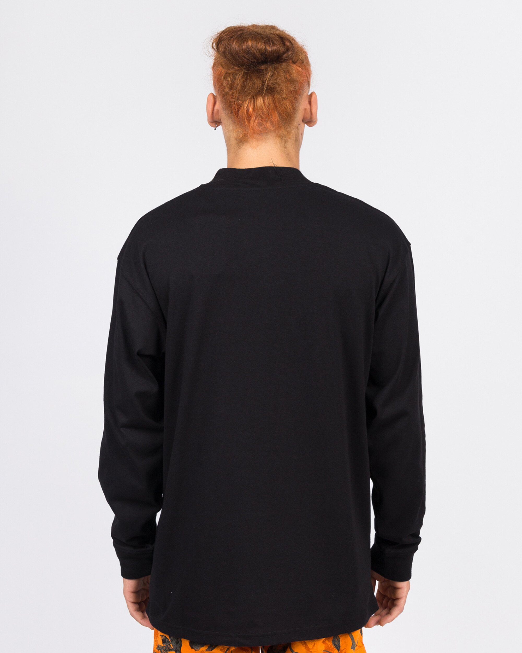 Carhartt Longsleeve Mockneck Script Embrodery t-shirt Black/White