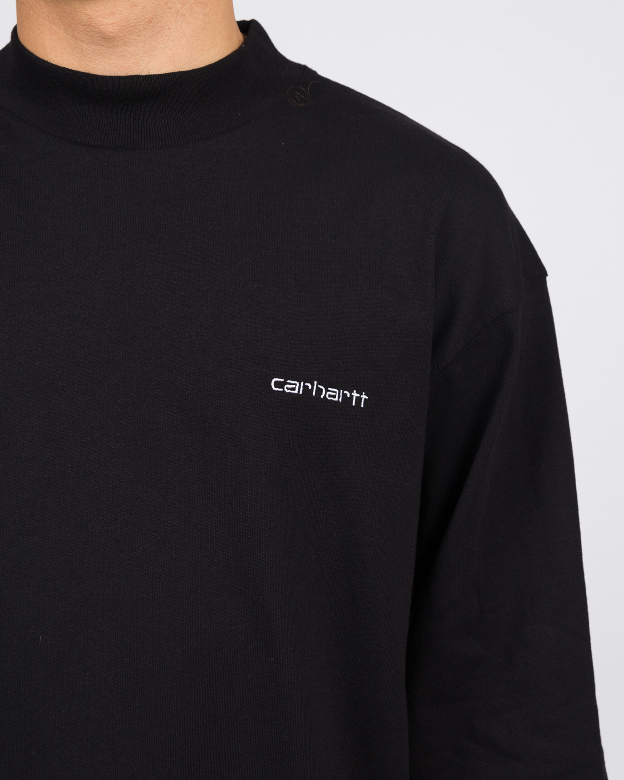 Carhartt Longsleeve Mockneck Script Embrodery t-shirt Black/White