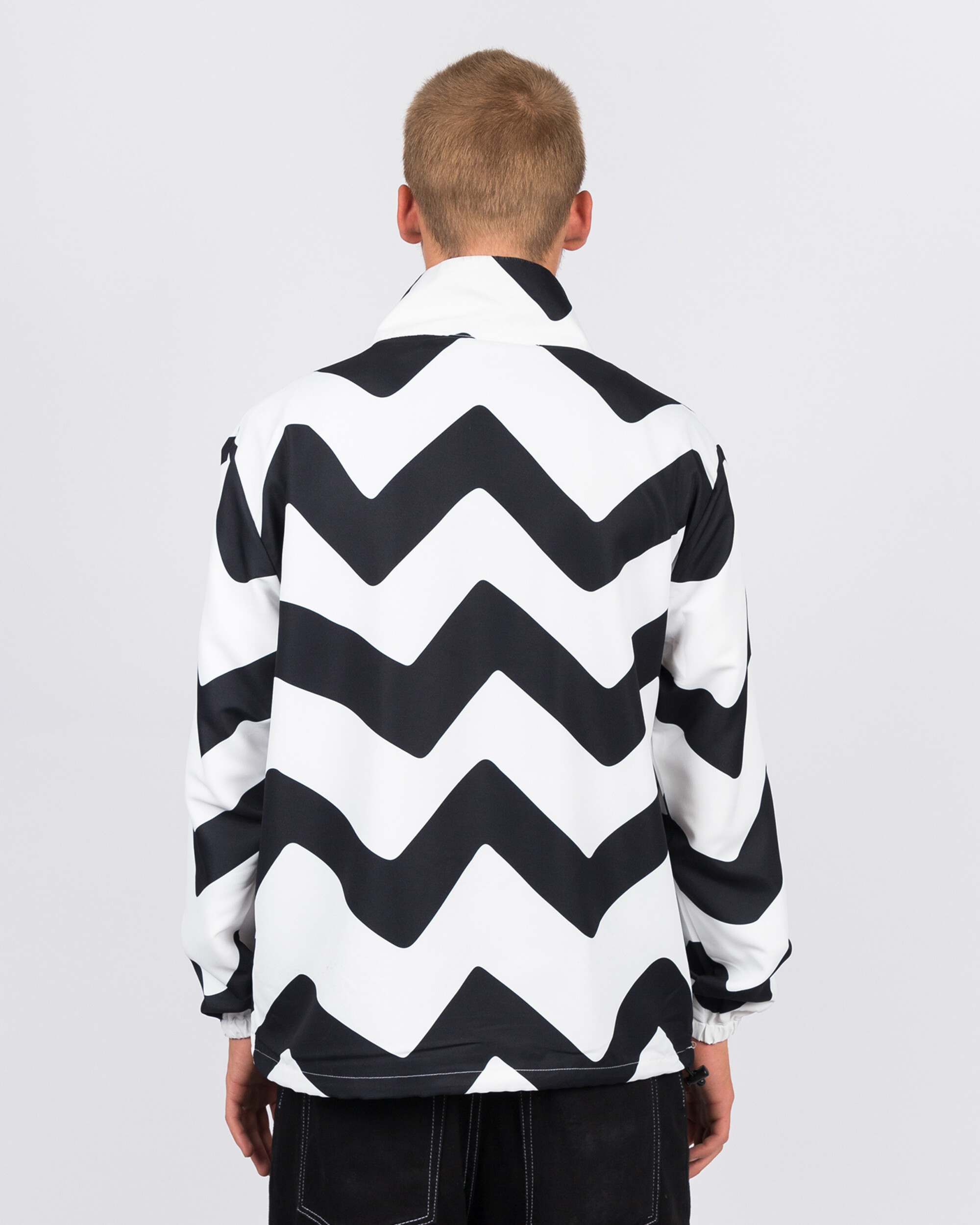 Parra vase mountain stripes windbreaker black/white