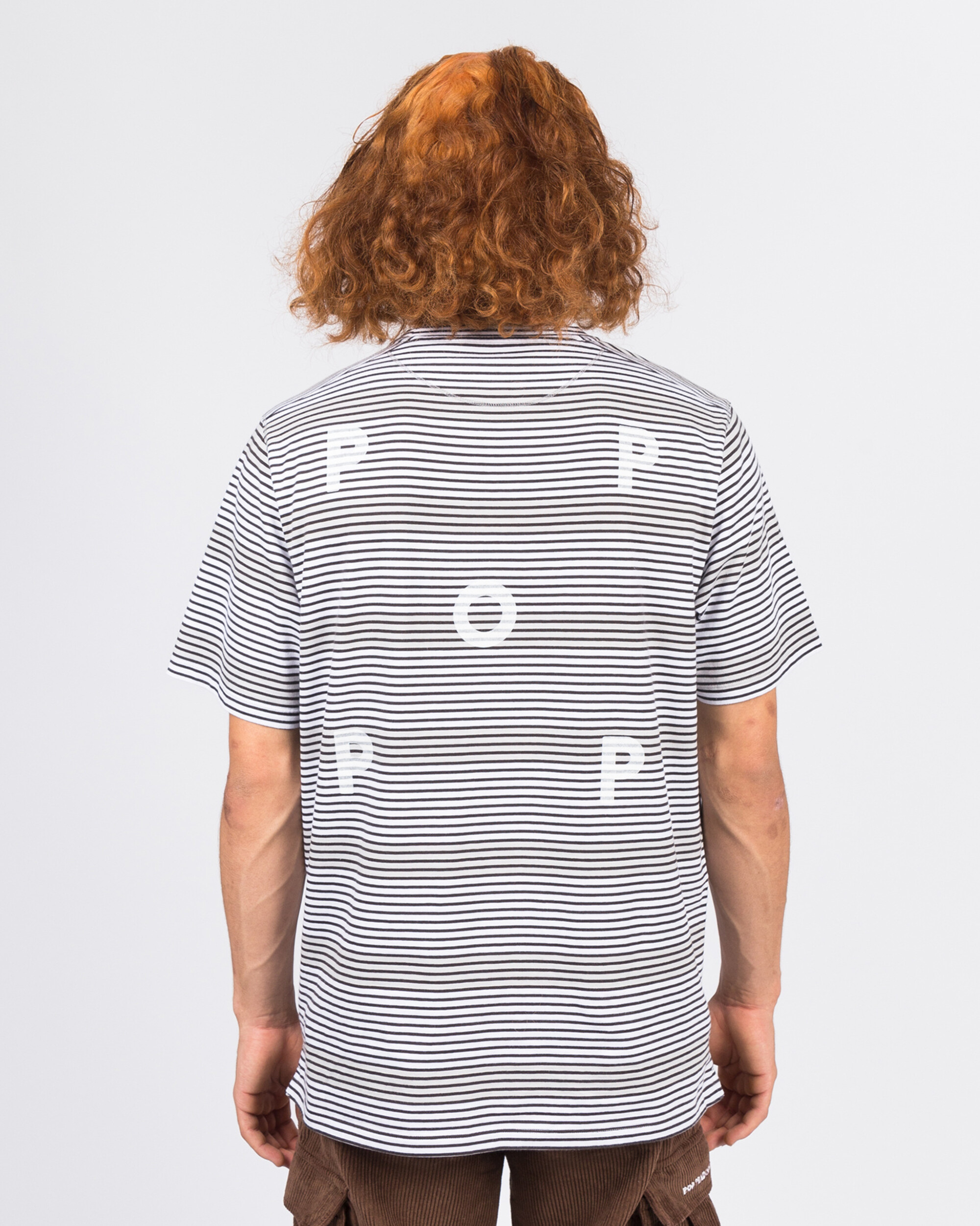 Pop Trading Co harde stripe t-shirt anthracite/white