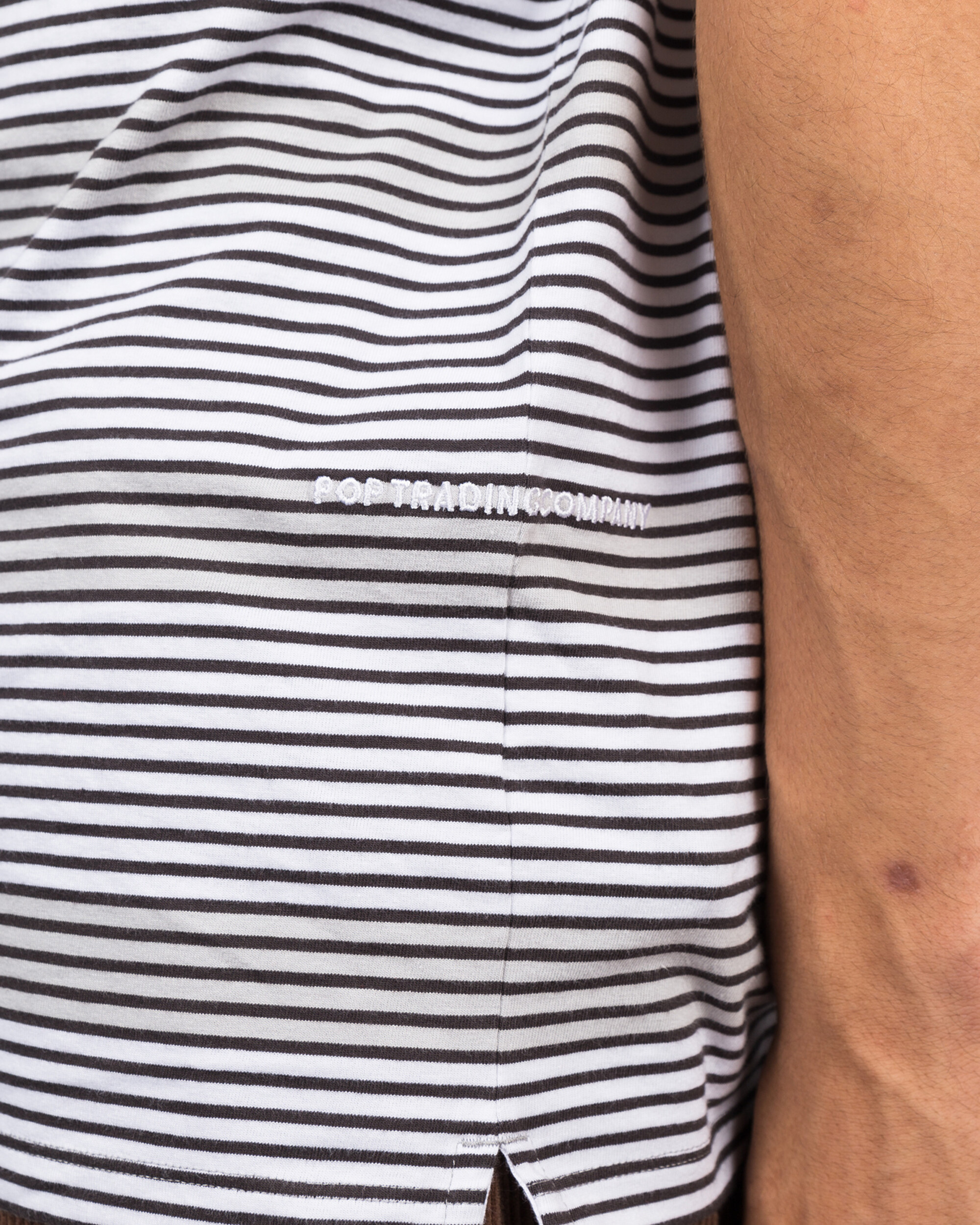 Pop Trading Co harde stripe t-shirt anthracite/white