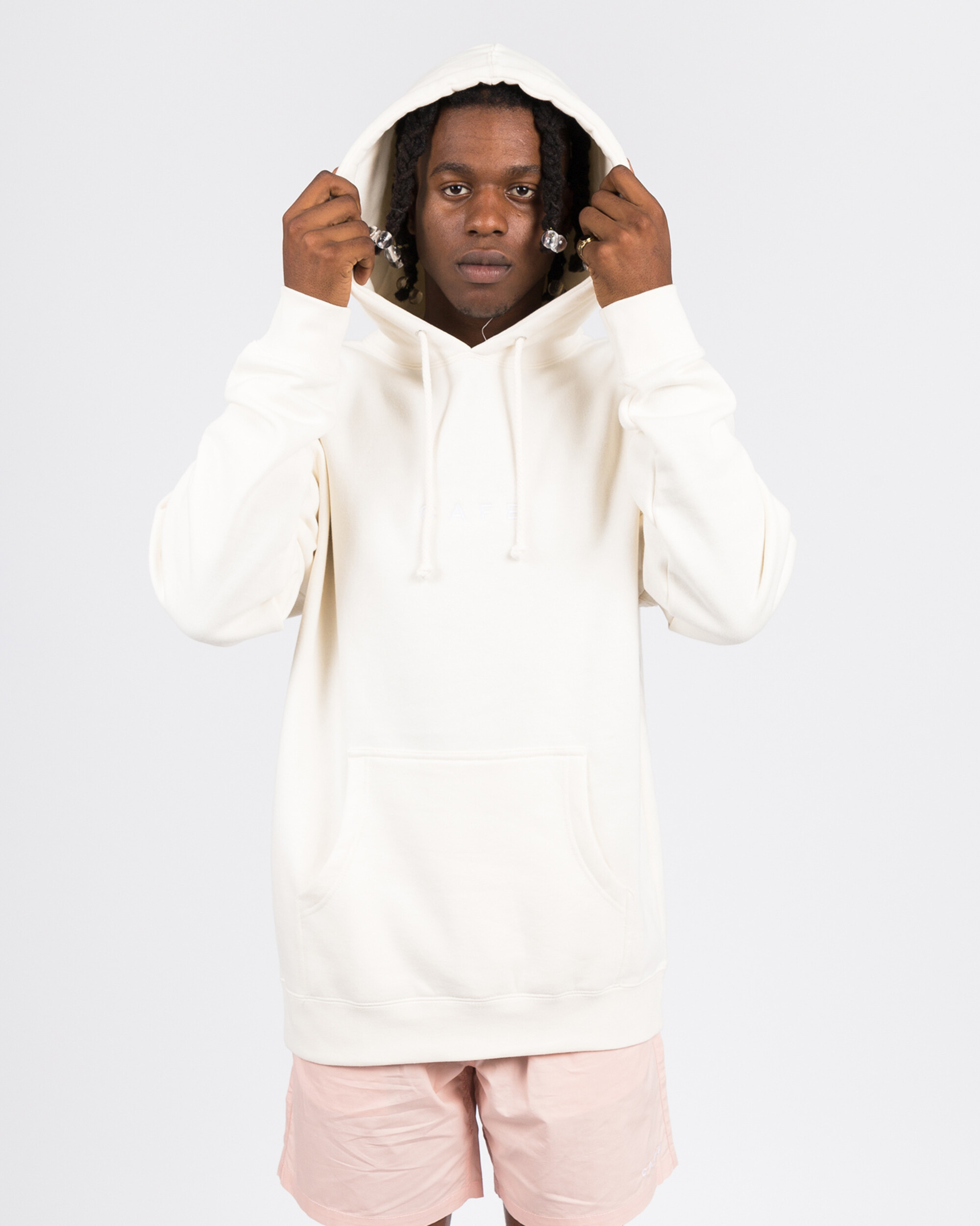 Skateboard Café Embroidered Hoody Cream