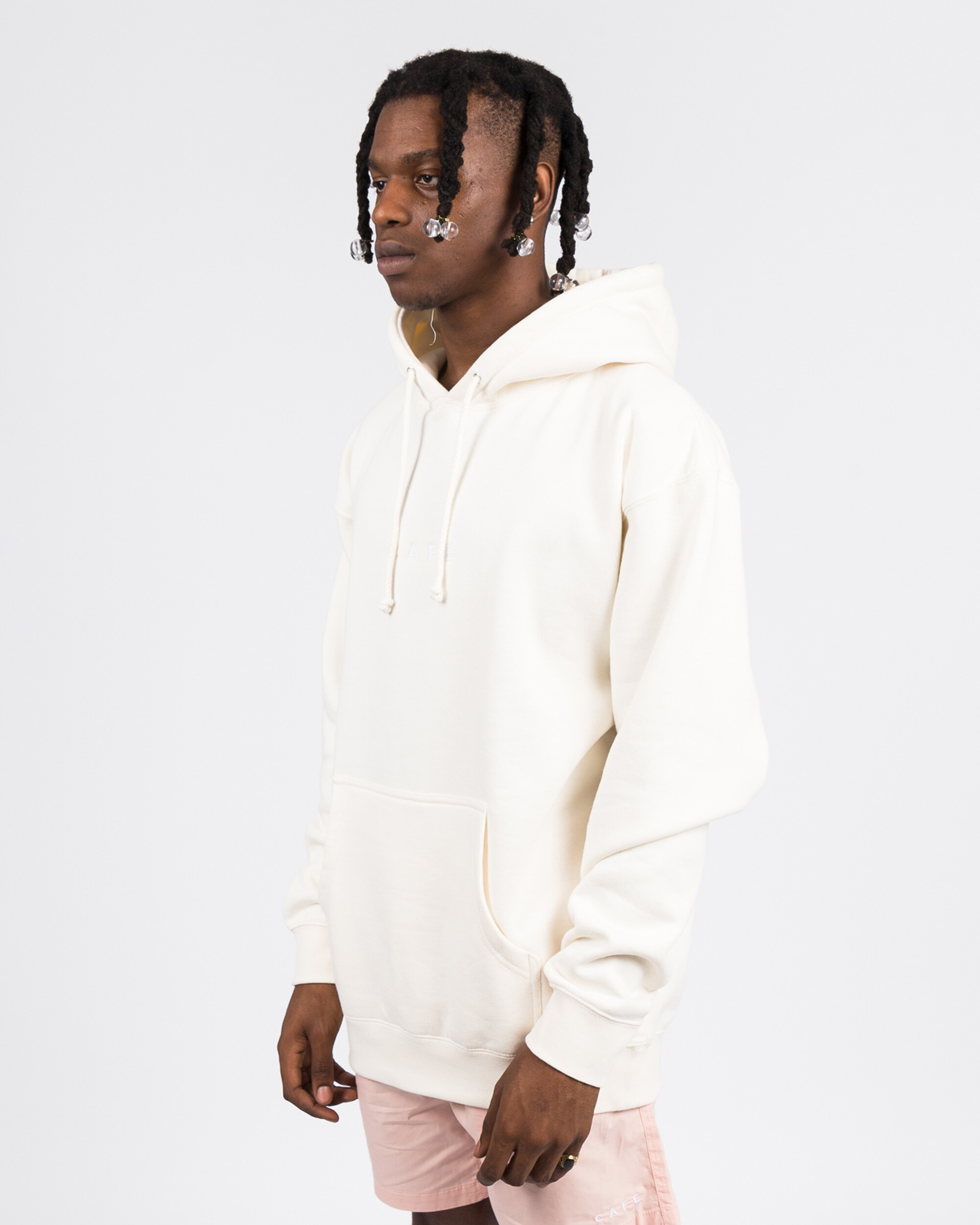 Skateboard Café Embroidered Hoody Cream