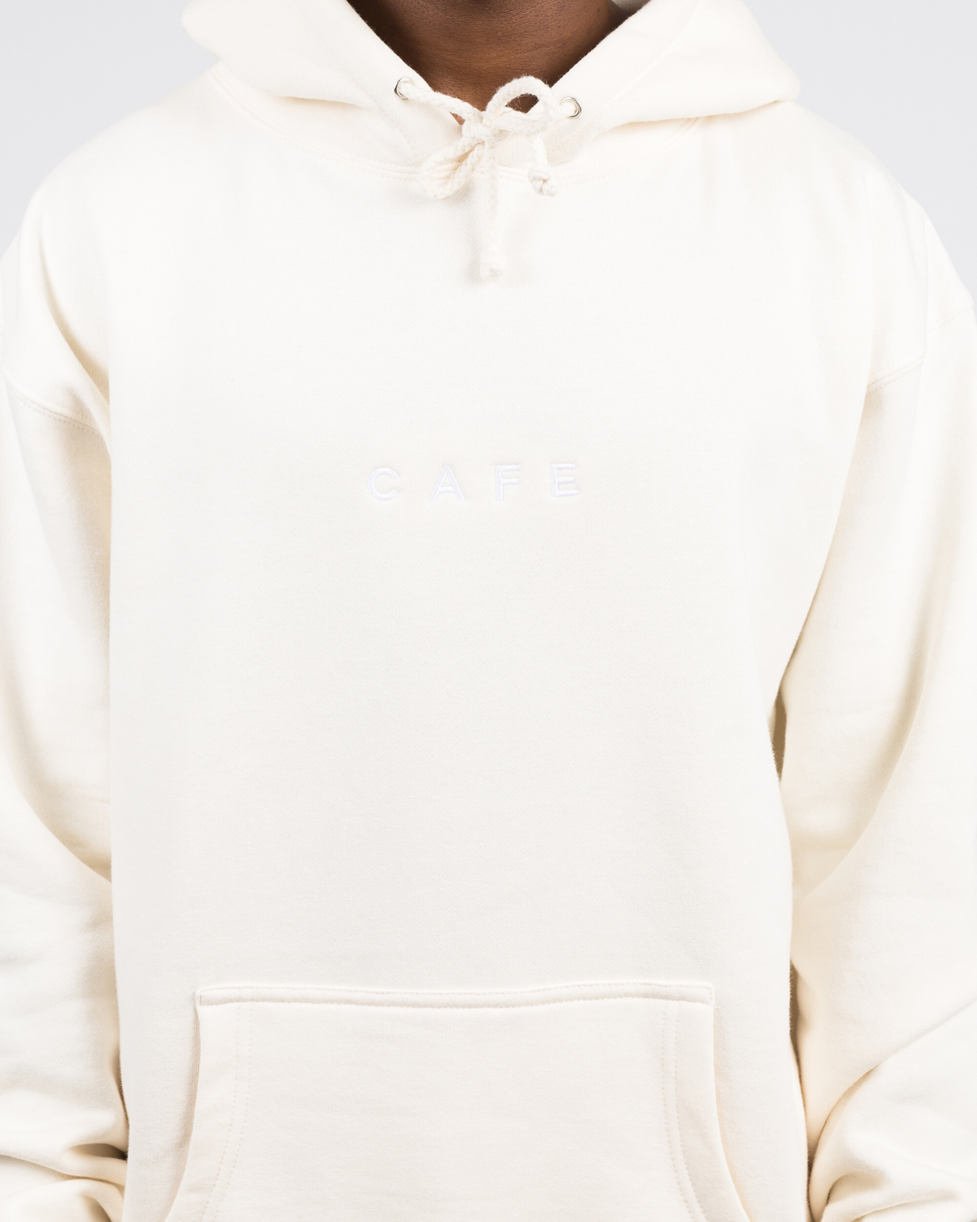 Skateboard Café Embroidered Hoody Cream