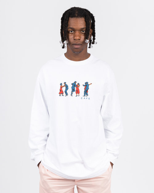 Skateboard Cafe Skateboard Café Dance All Over Longsleeve Tee White