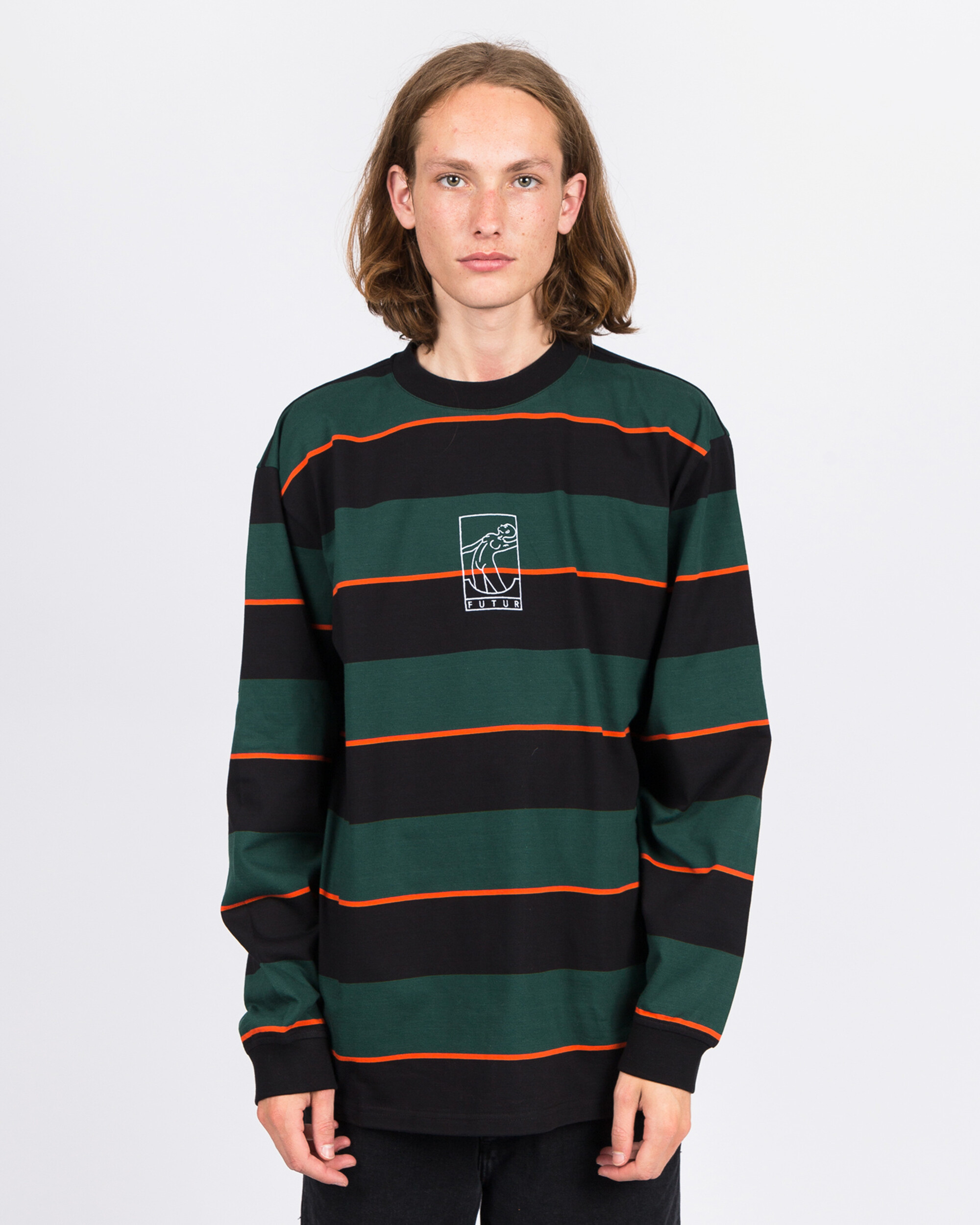 Futur G Fit Striped Longsleeve Forest Green