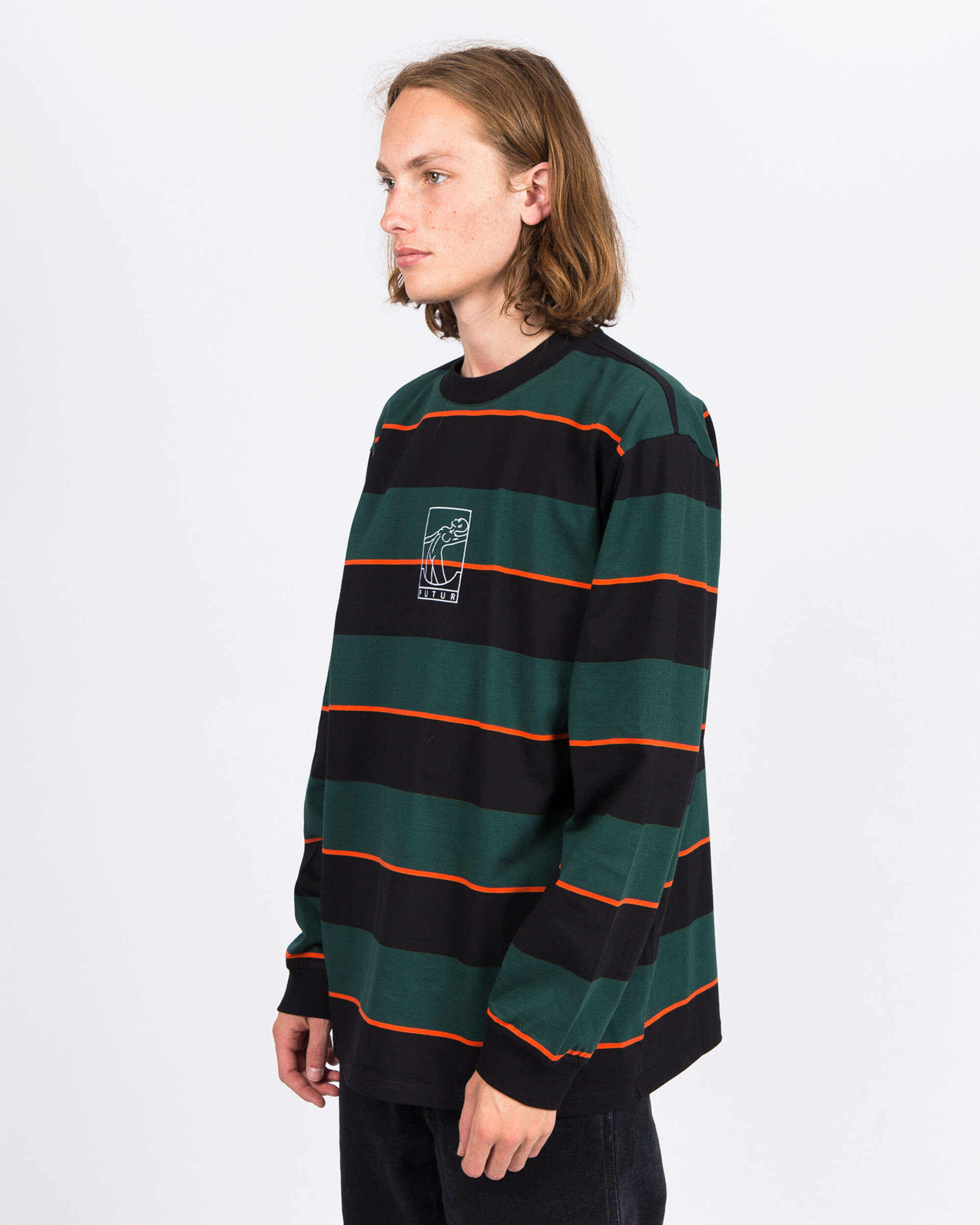 Futur G Fit Striped Longsleeve Forest Green