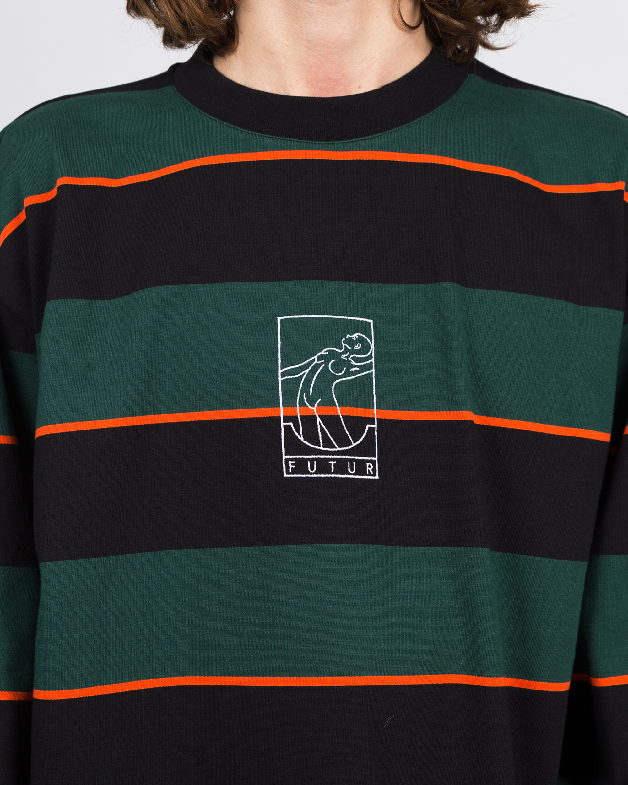 Futur G Fit Striped Longsleeve Forest Green