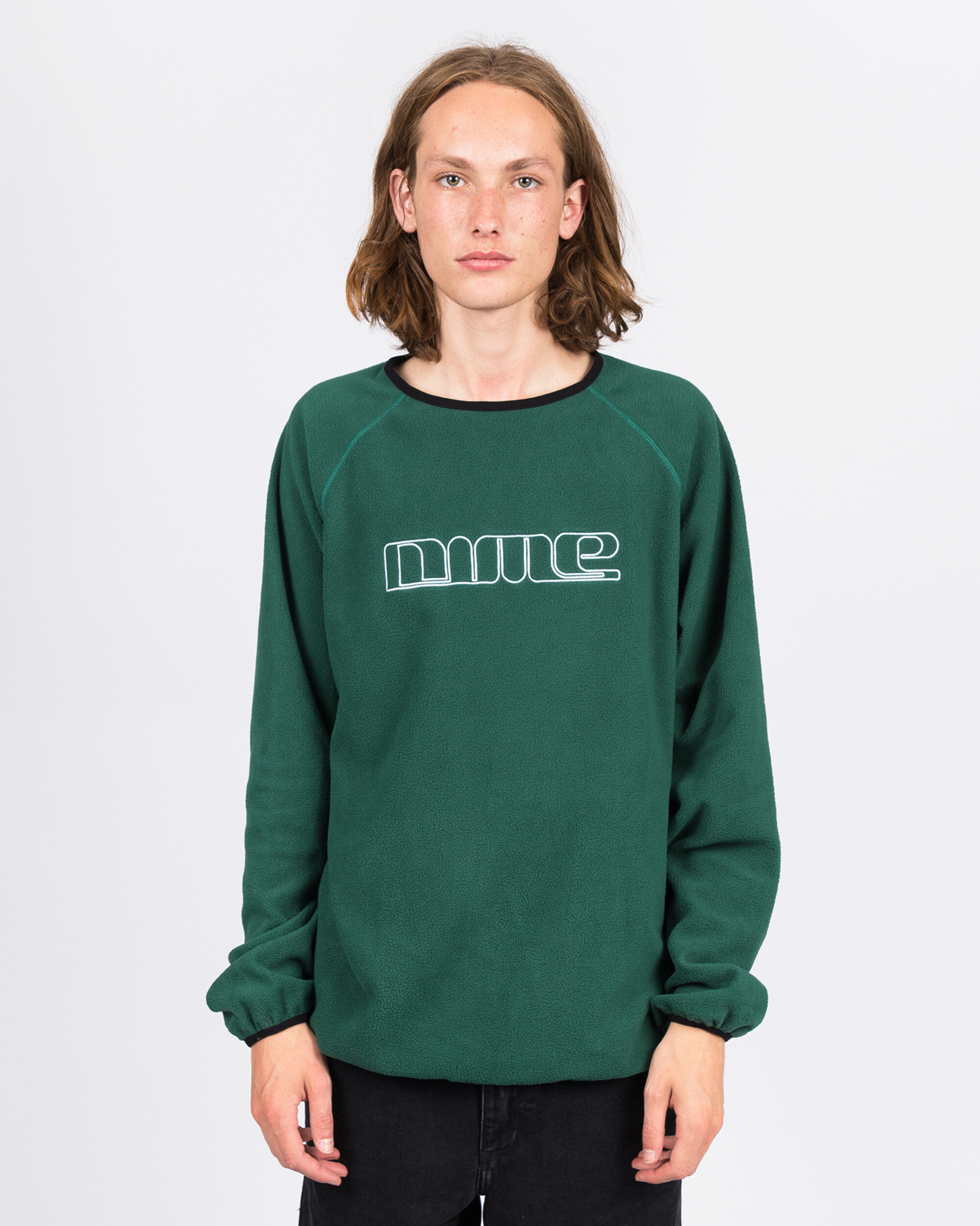 Dime Raglan Polar Fleece Crewneck Forest Green
