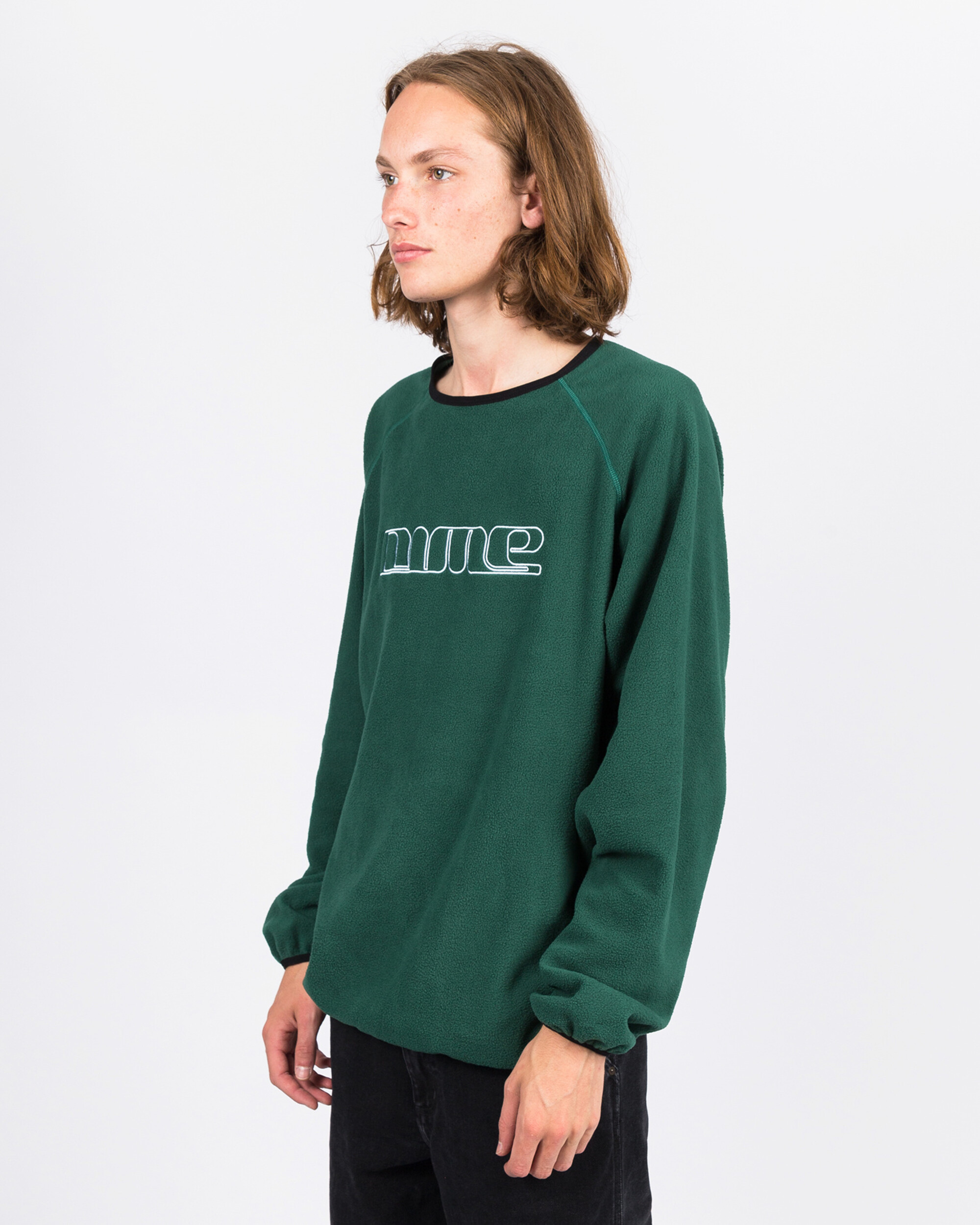 Dime Raglan Polar Fleece Crewneck Forest Green