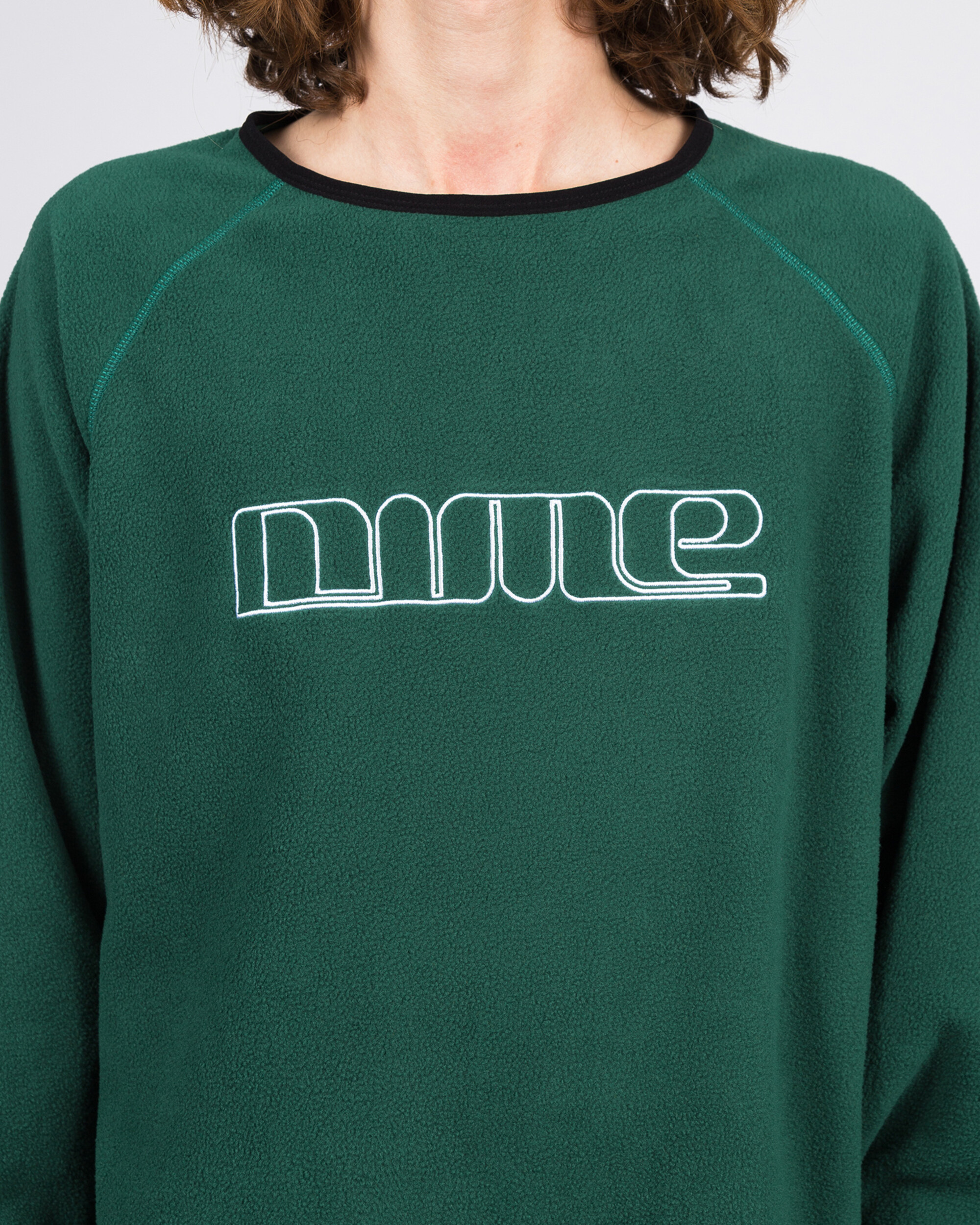 Dime Raglan Polar Fleece Crewneck Forest Green