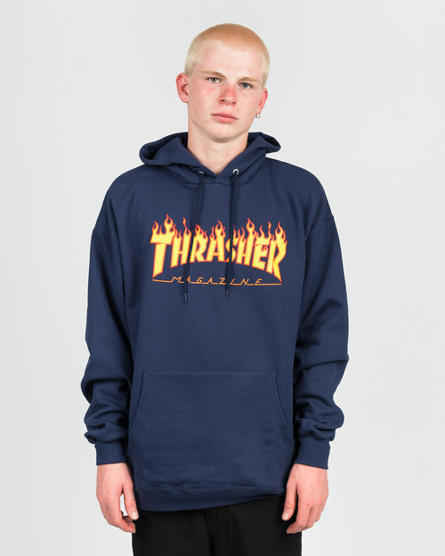 Thrasher Thrasher Flame Hoodie Navy