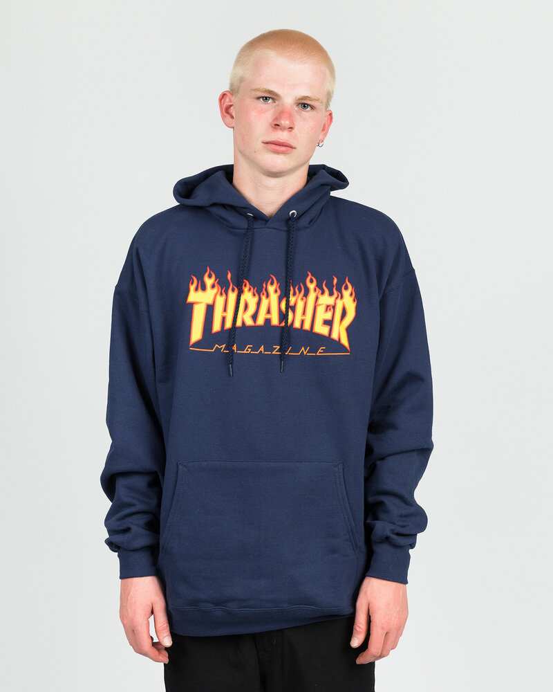 Thrasher Thrasher Flame Hoodie Navy