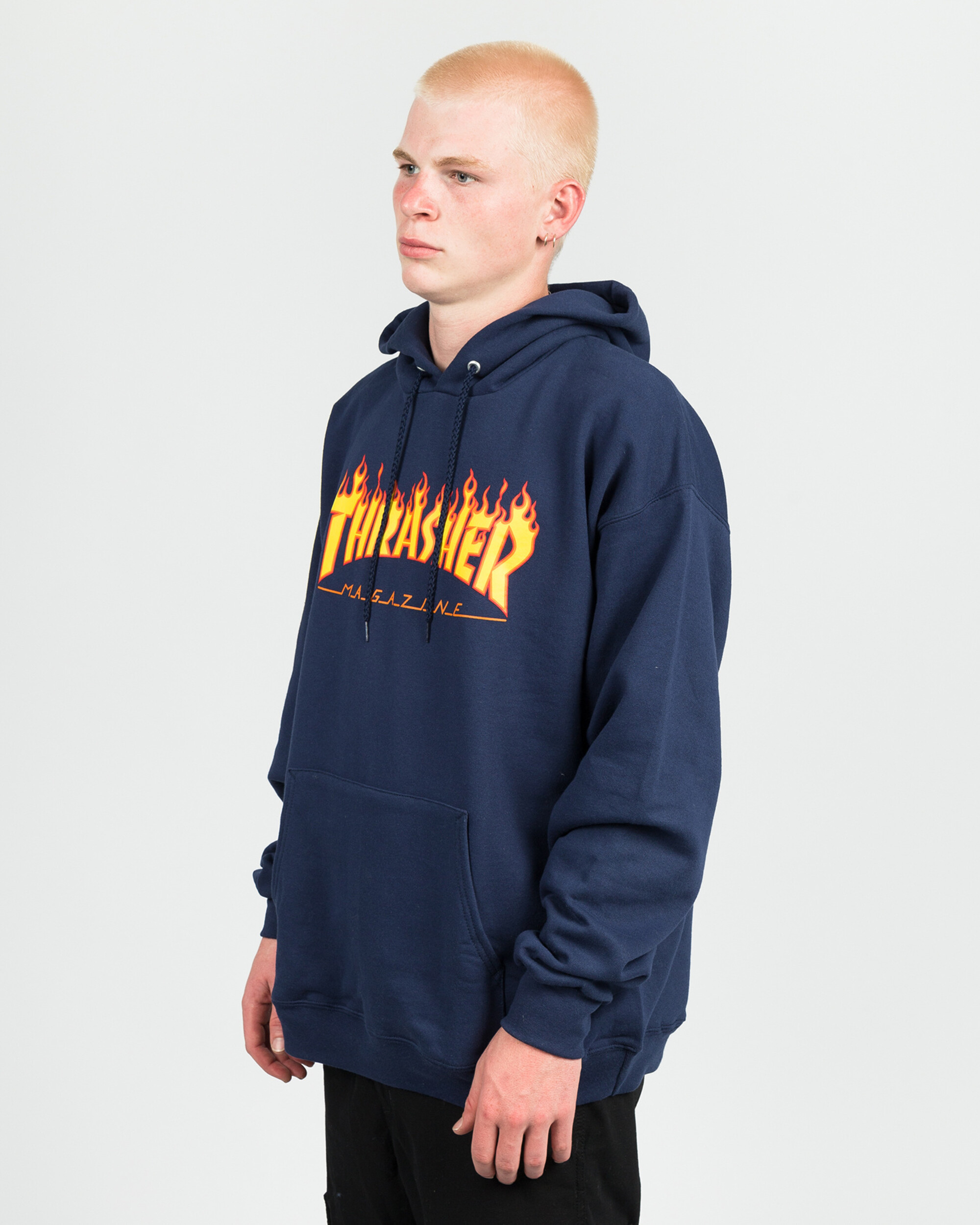 Thrasher Flame Hoodie Navy