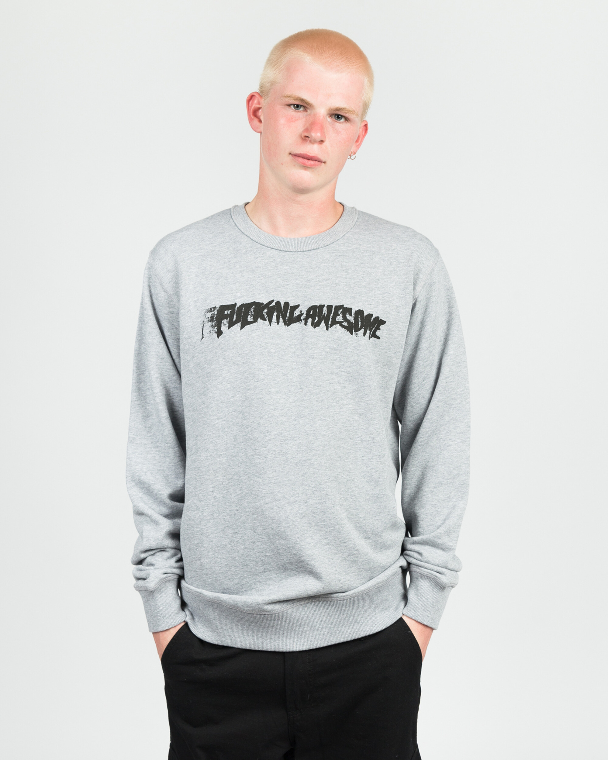 Fucking Awesome Stamp Crewneck Grey Heather