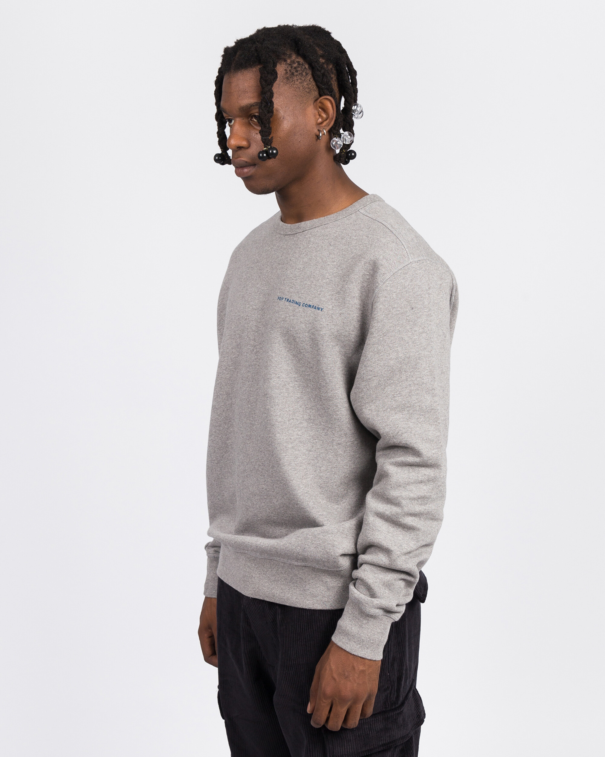 Pop Trading Co X parra logo crewneck heather grey