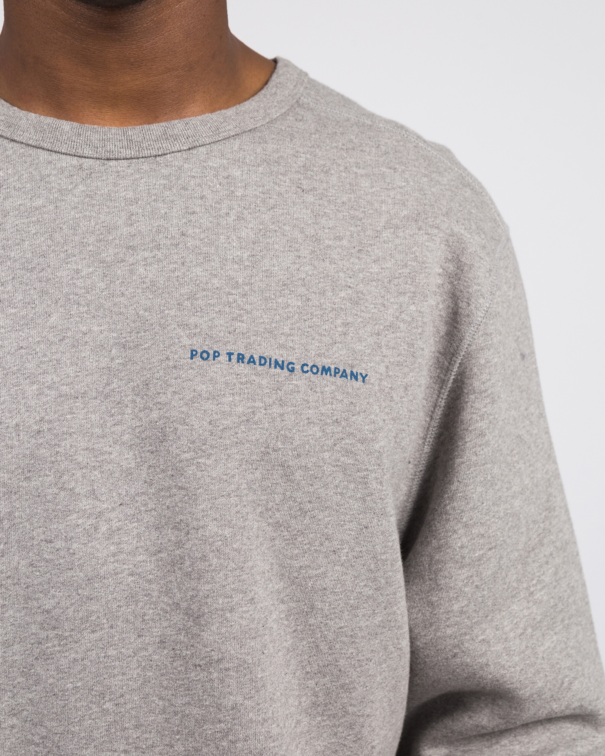 Pop Trading Co X parra logo crewneck heather grey
