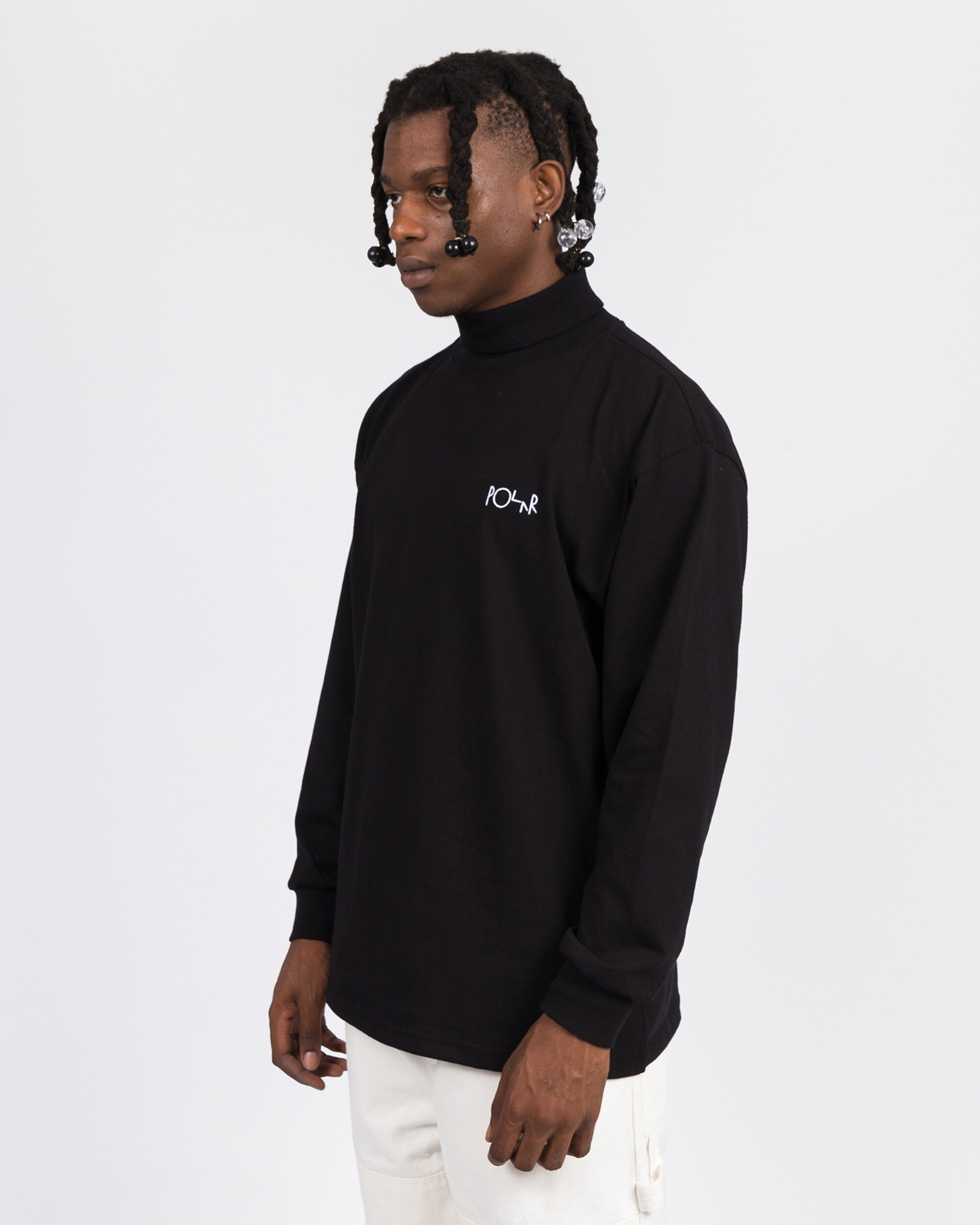 Polar Script Turtleneck Black