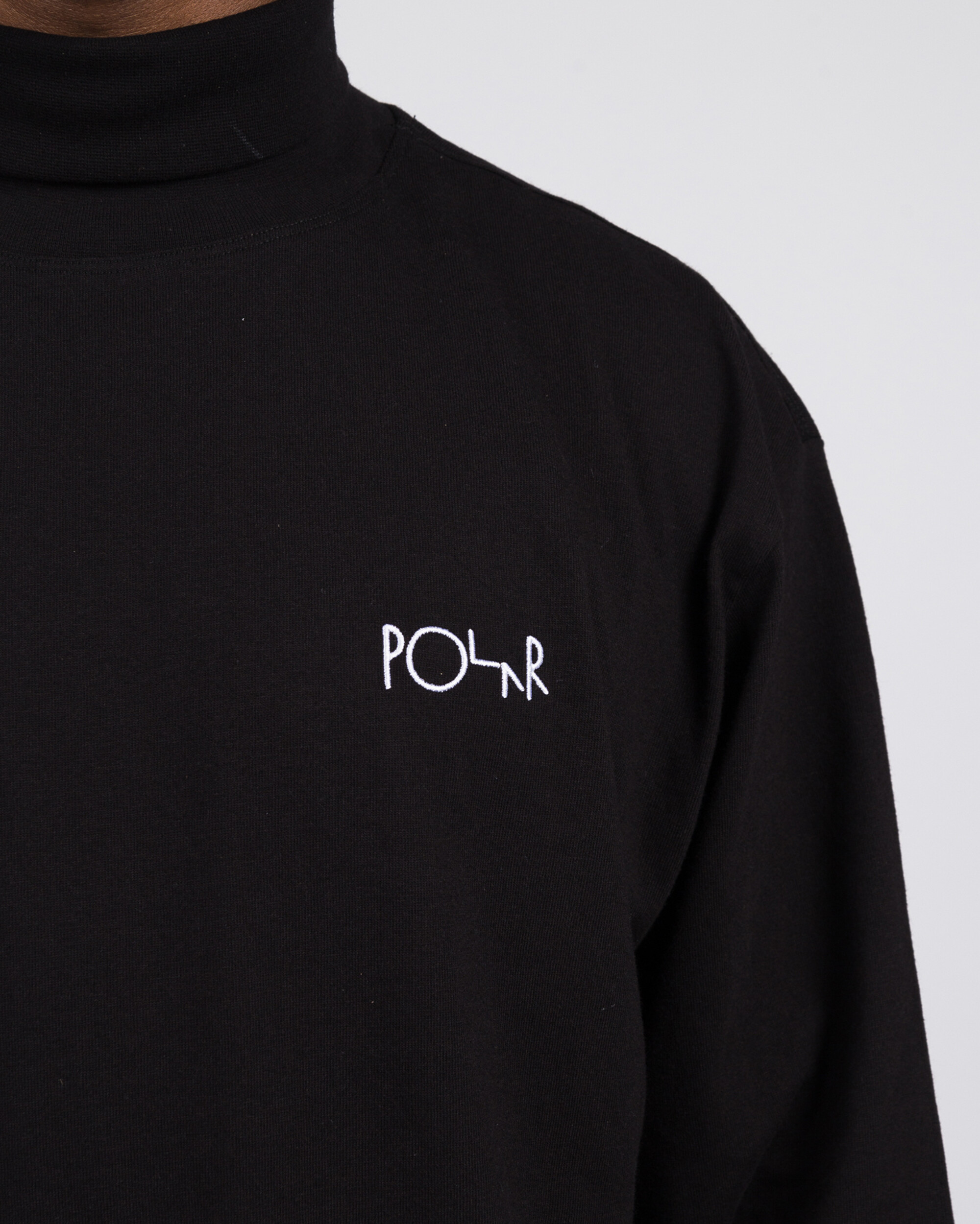 Polar Script Turtleneck Black