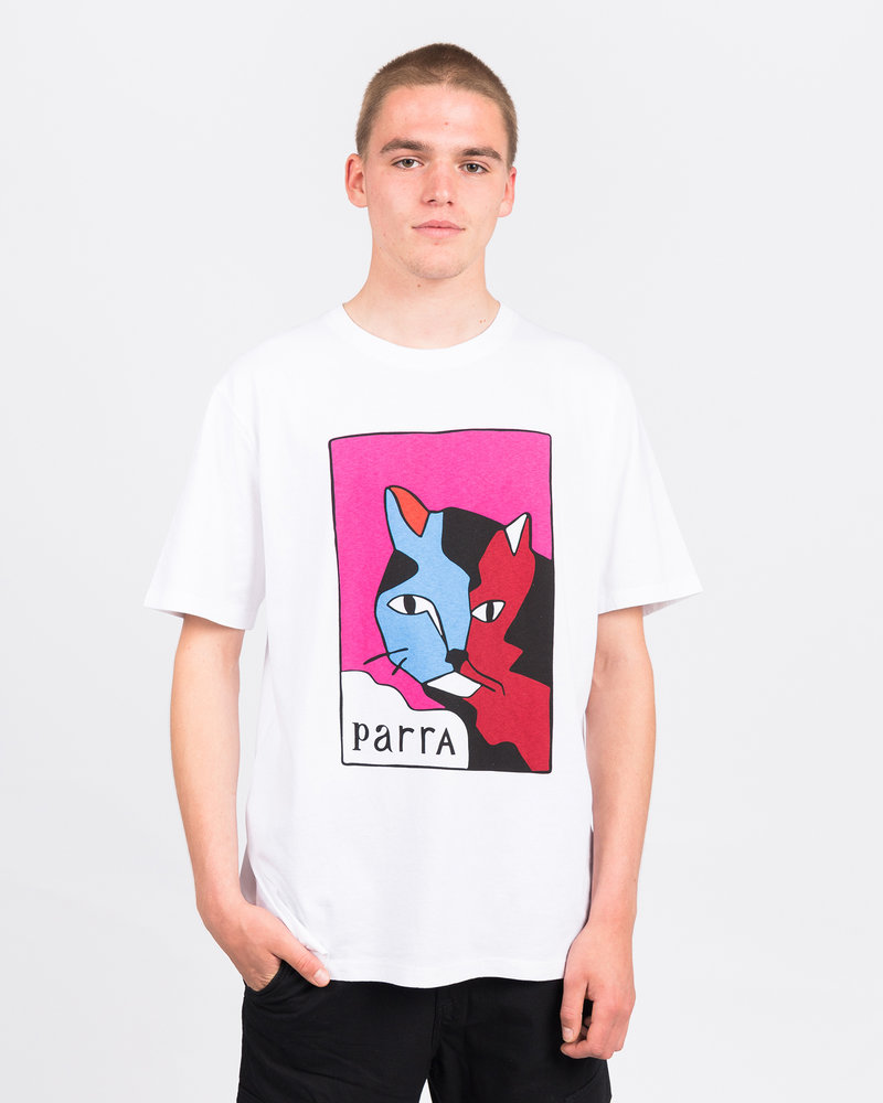 Parra Parra Earl The Cat T-Shirt White