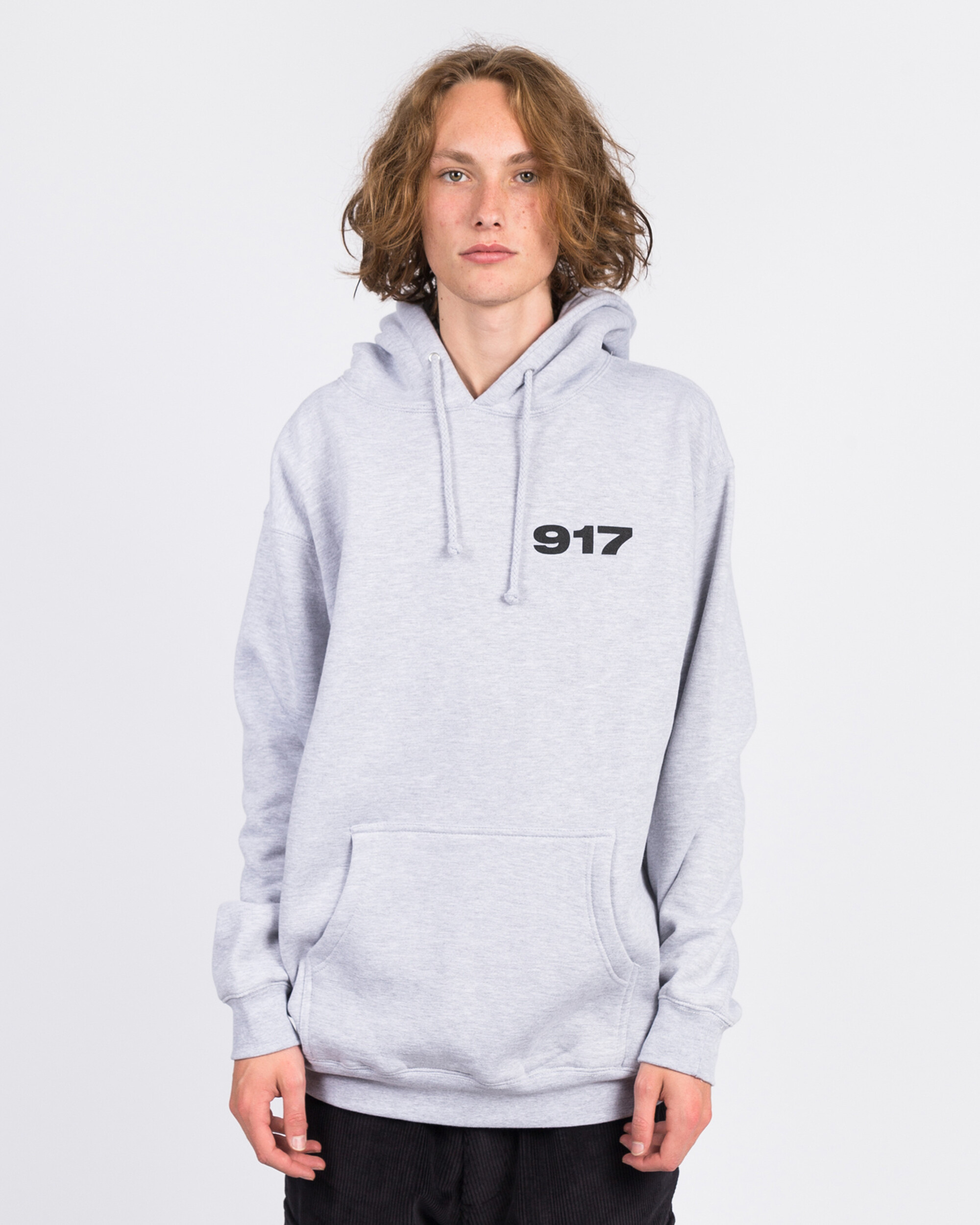 Call Me 917 Bad Baby Pullover Hood Heather Grey