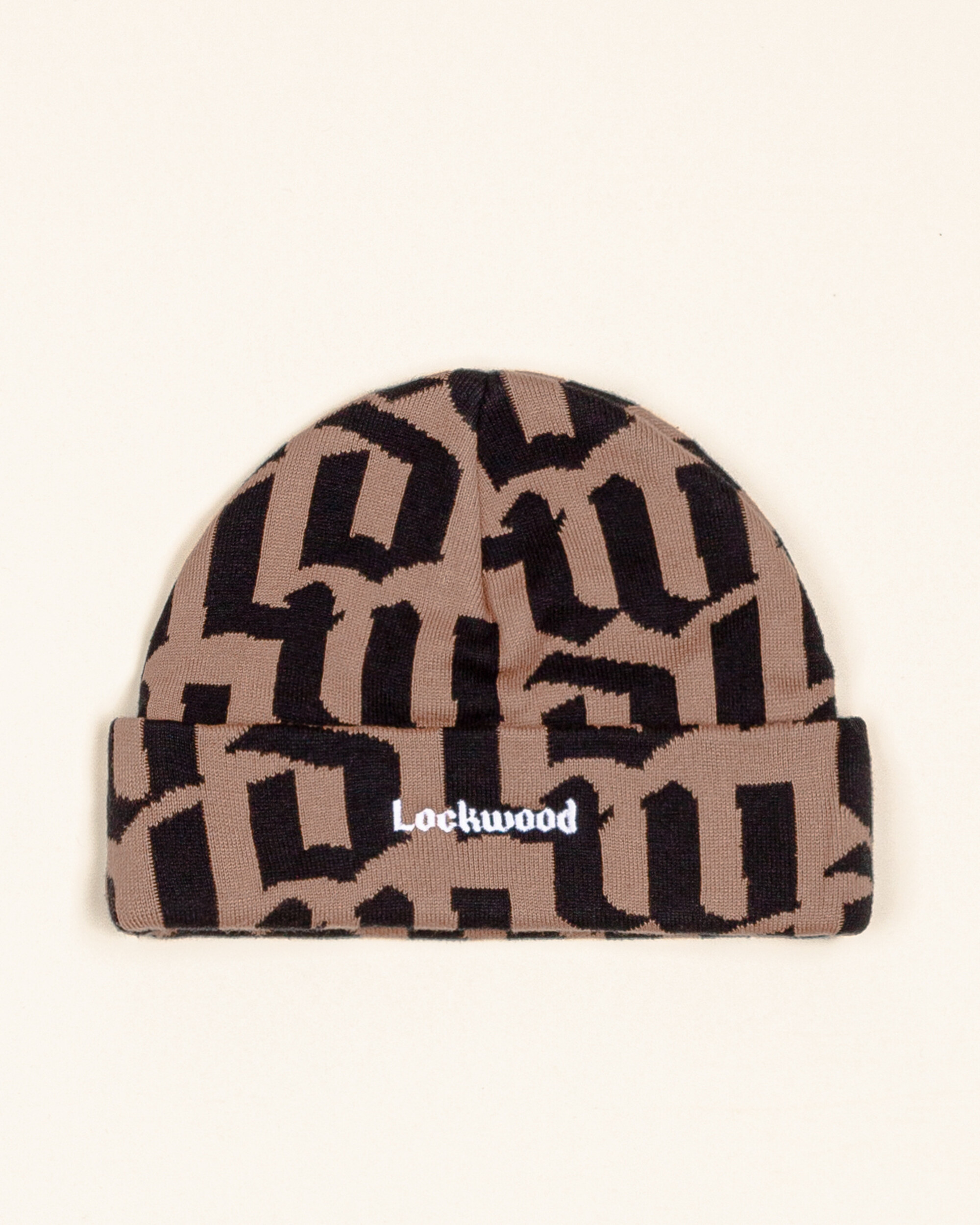 Lockwood x Duvel 666 Logo Pattern Beanie - Brown/Black