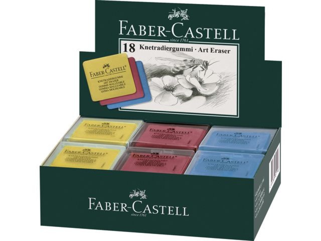 Faber Castell Gomme Malléable Jaune/Bleu/Rouge (FC-127321) Faber Castell Gomme Malléable Jaune/Bleu/Rouge (FC-127321)