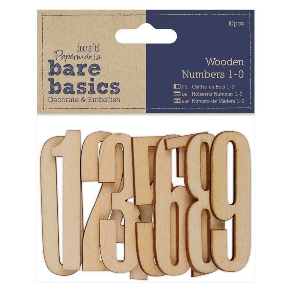 Papermania Bare Basics Wooden Numbers 1-0 (10pcs) (PMA 174655) (DISCONTINUED) Papermania Bare Basics Wooden Numbers 1-0 (10pcs) (PMA 174655) (DISCONTINUED)