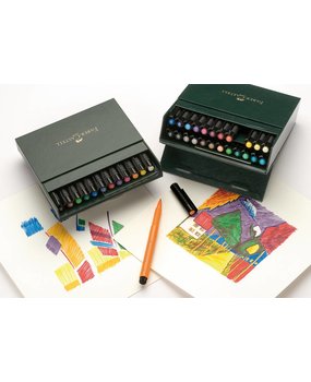 Faber-Castell - FABER-CASTELL Feutre PITT Artist Pen, boîte studio de 12 ()  - Outils et accessoires du peintre - Rue du Commerce