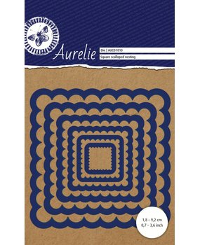 Aurelie Square Scalloped Nesting Snij- & Embossingsmal (AUCD1010) (OUTLET)